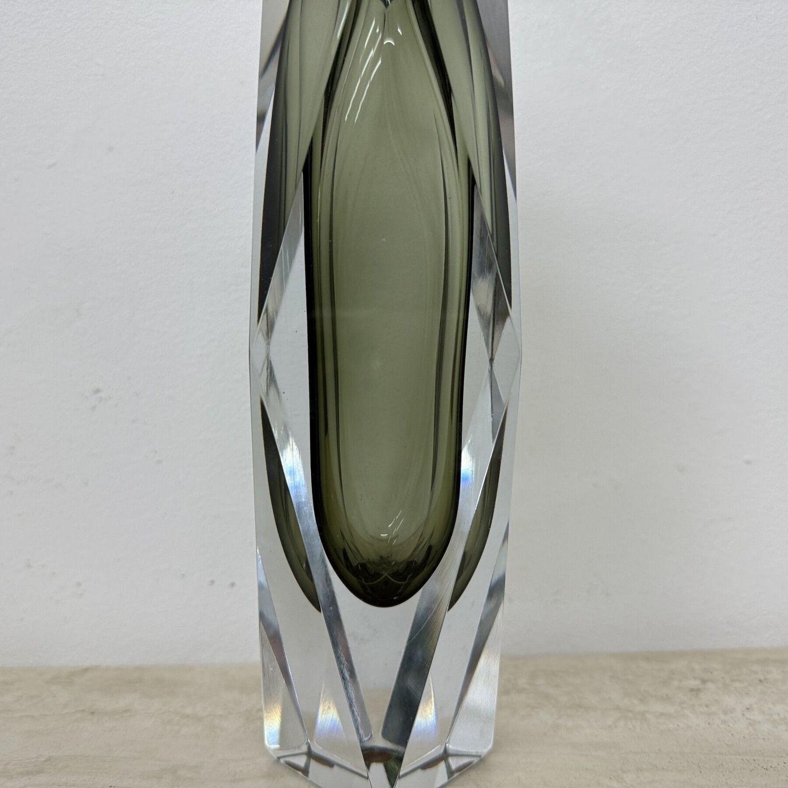 photo buy Murano Sommerso Glass Faceted Vase By Flavio Poli , 1970s