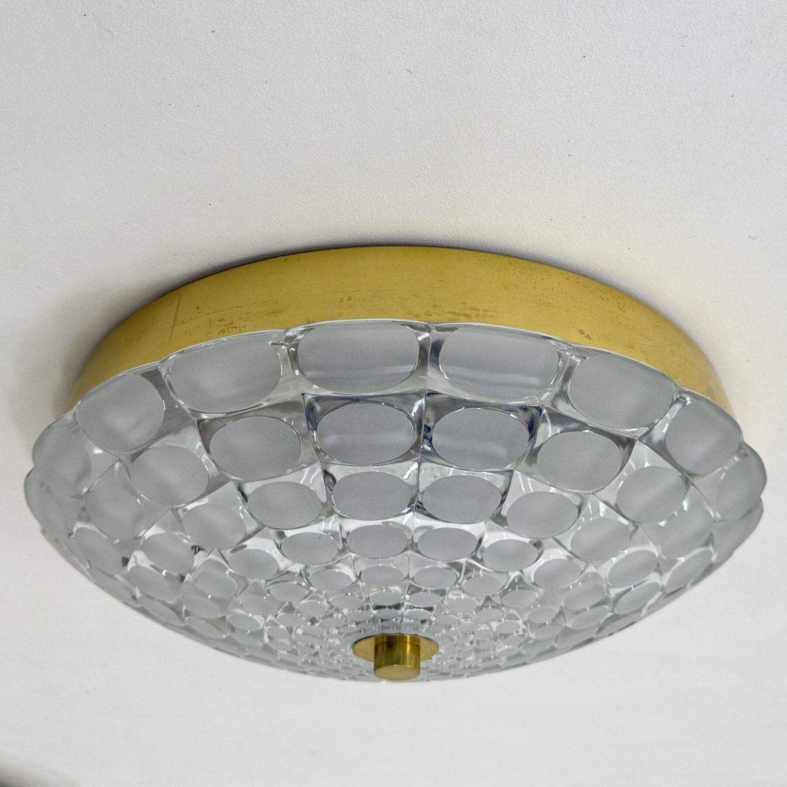 Mid Century Design Peil & Puzzler Glazen Plafondlamp, Jaren 1970 photo Verlichting