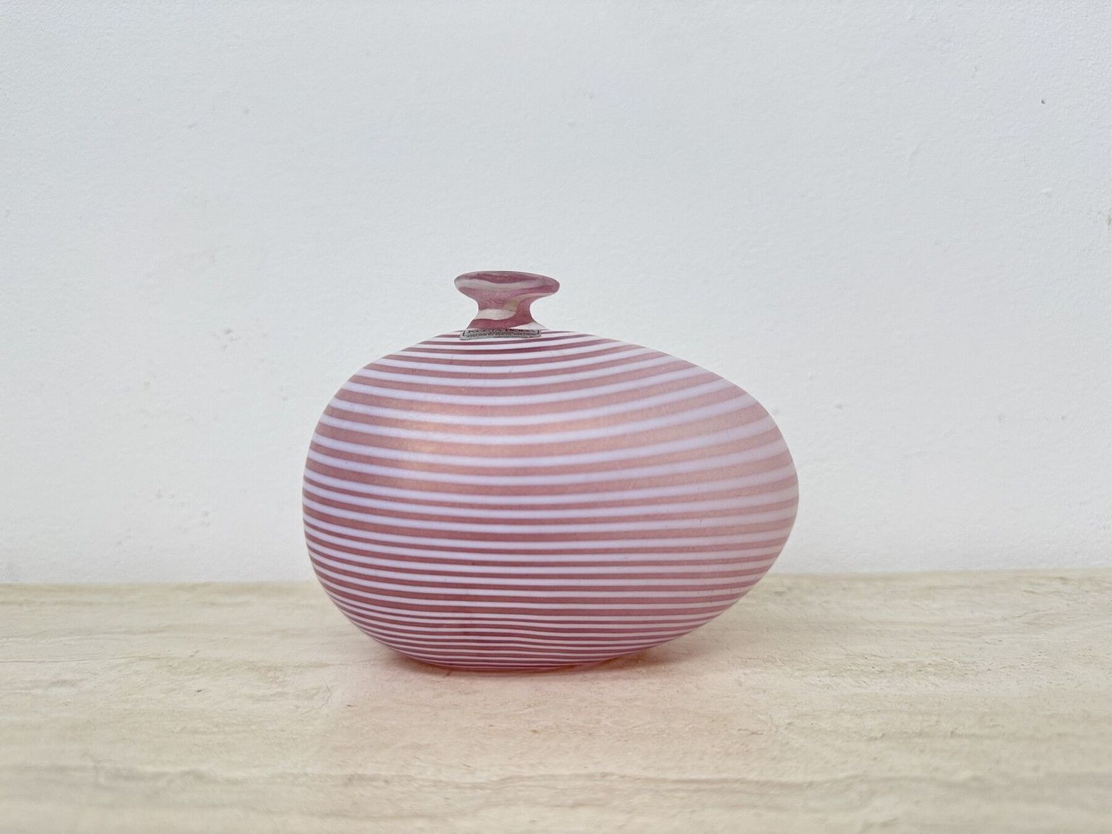 Bertil Vallien For Kosta Boda Sweden Pink Glass Vase , 1990s