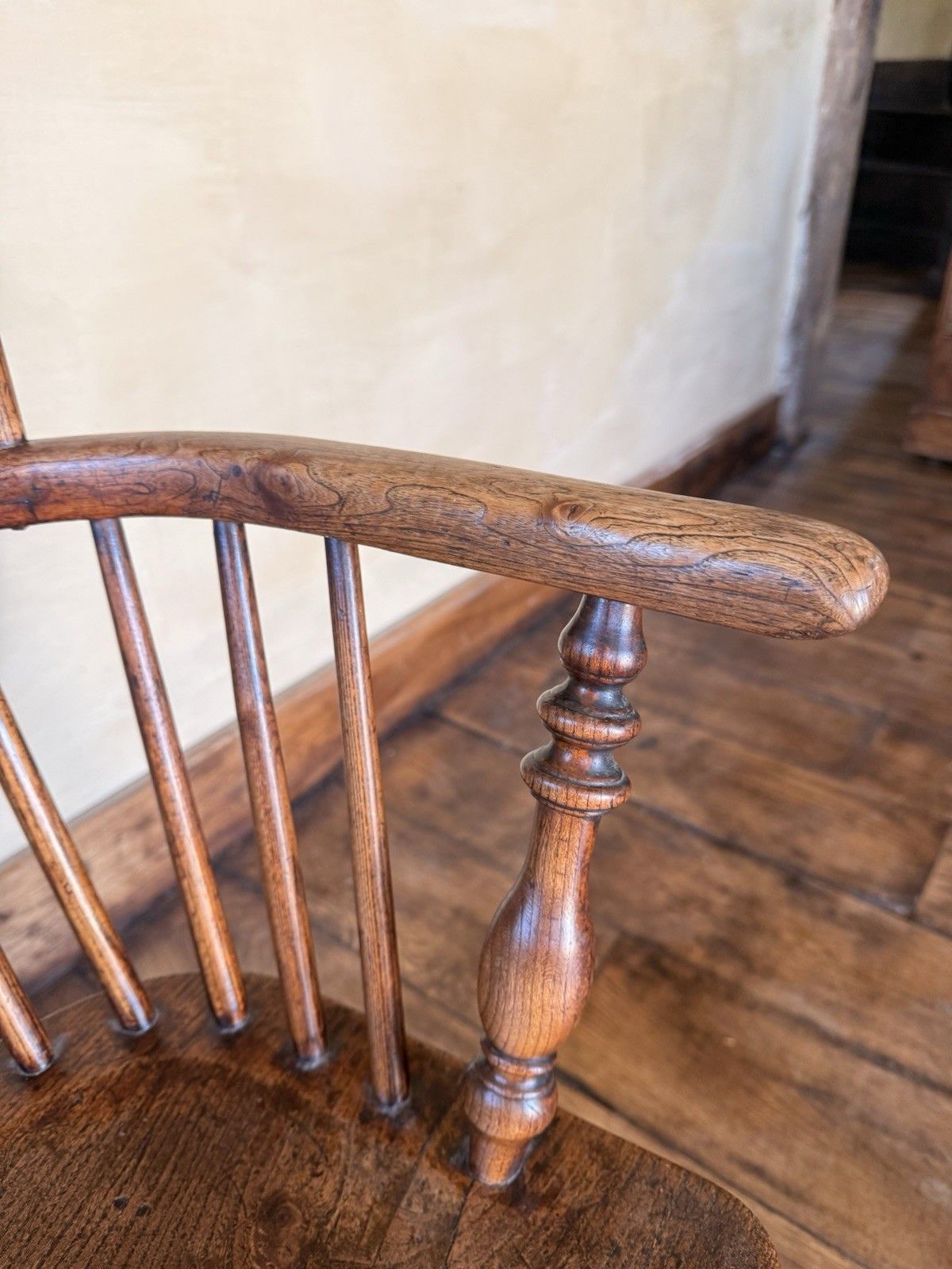 Antique Original Yorkshire Crinoline Stretcher Windsor Elm & Ash Armchair Chair photo buy