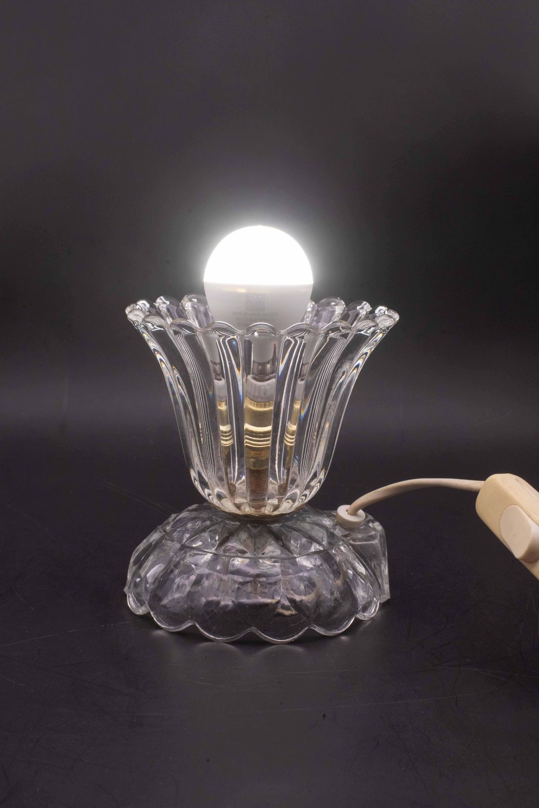 Art Decò Murano Glass Table Lamp Leave By Barovier E Toso, 1950 photo vintage