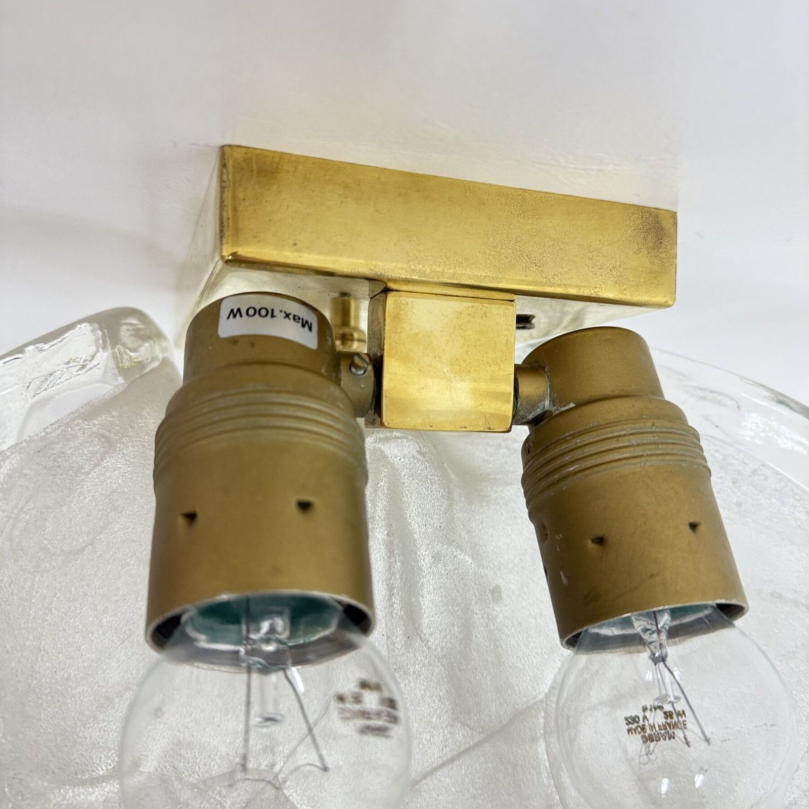 photo furniture Large Brass And Melting Glass Petal Sconce Attributed To J. T. Kalmar For Kalmar, Austria, 1970s
