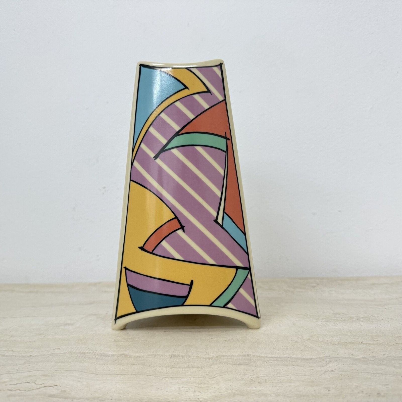 Rosenthal Studio Linie Flash One Vase Ceramic , 1980s Memphis photo furniture