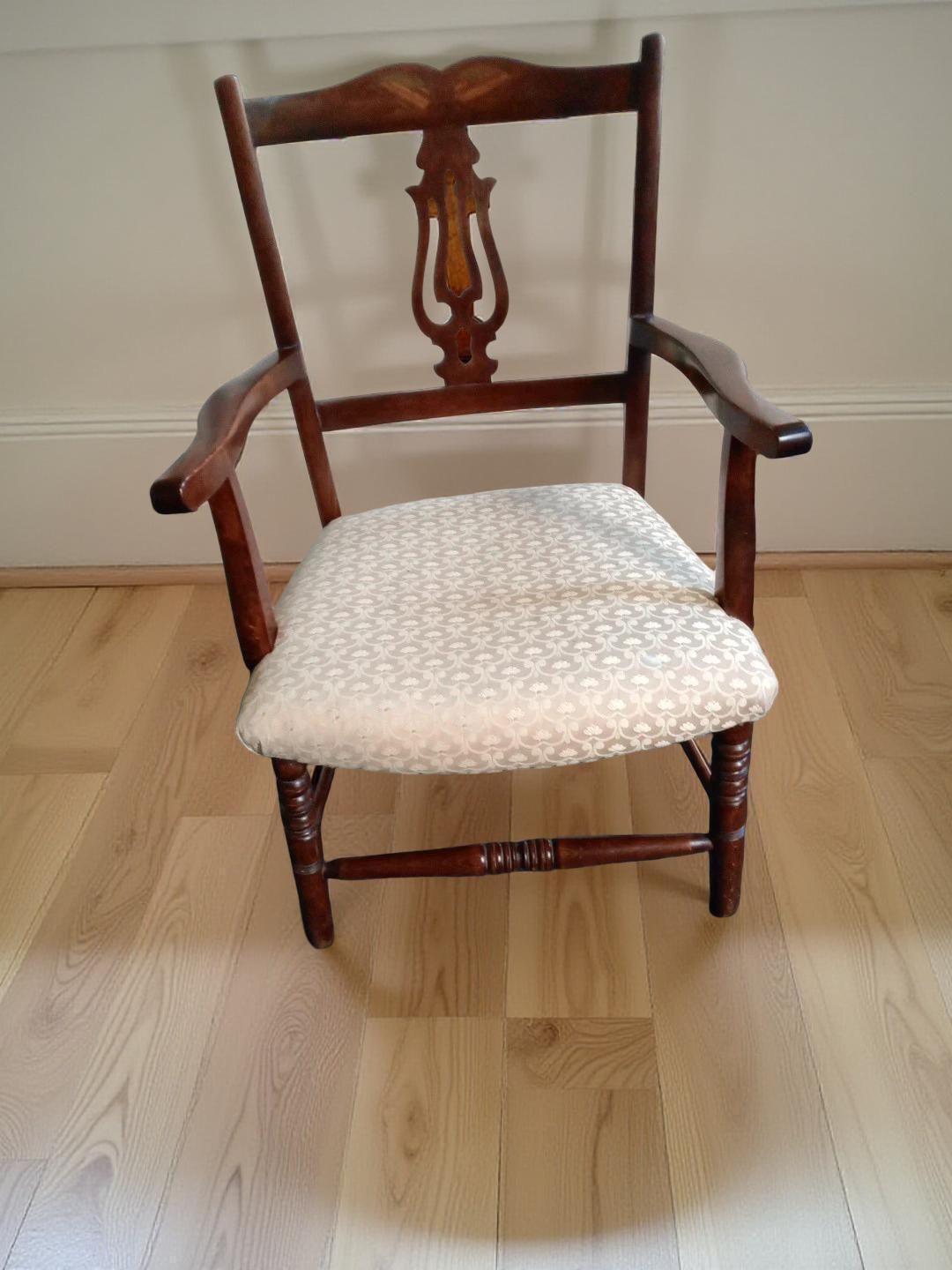 Antique Mahogany Ladies Reading Chair Edwardian