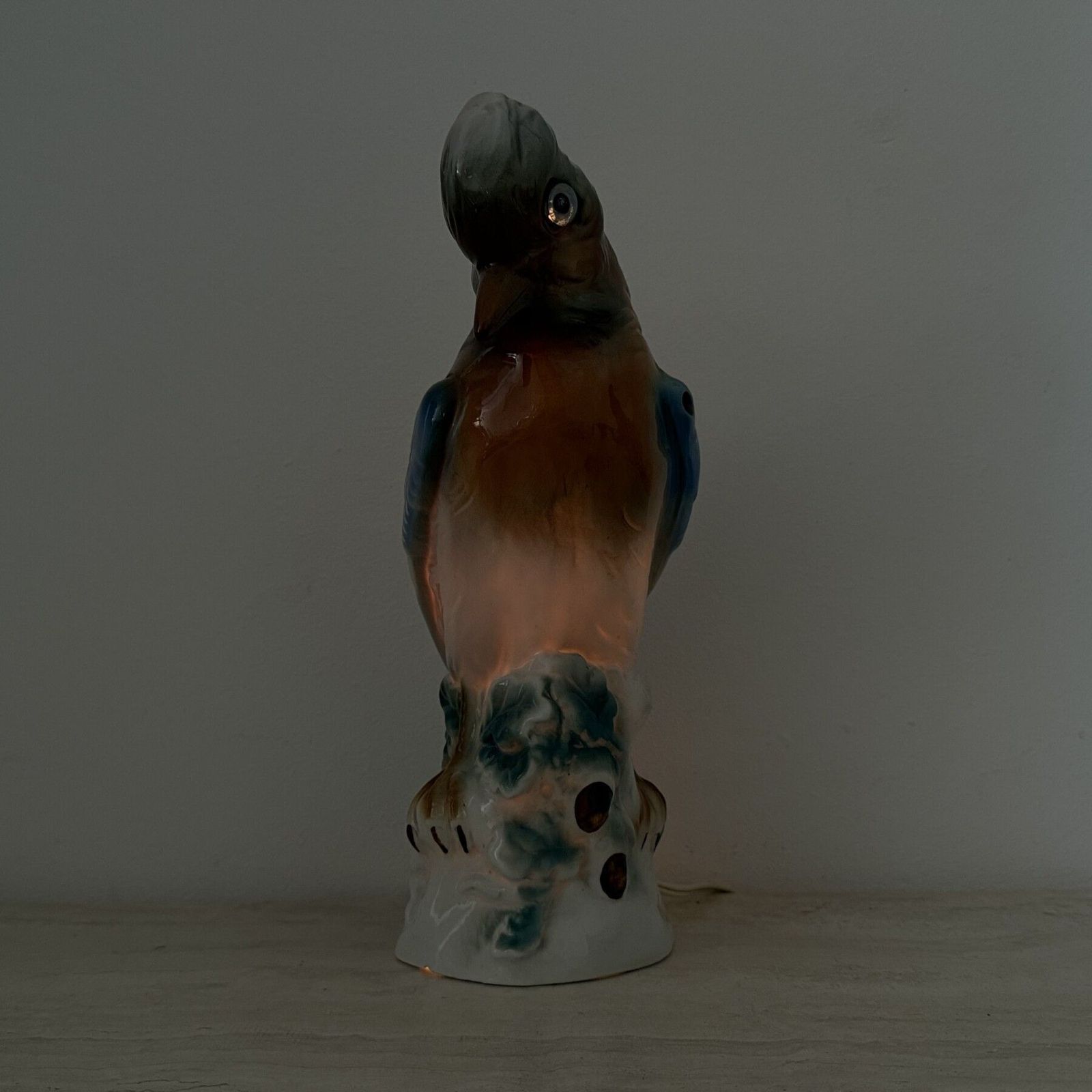 Vintage Porcelain Parfume Lamp Bird , 1950s photo vinterior