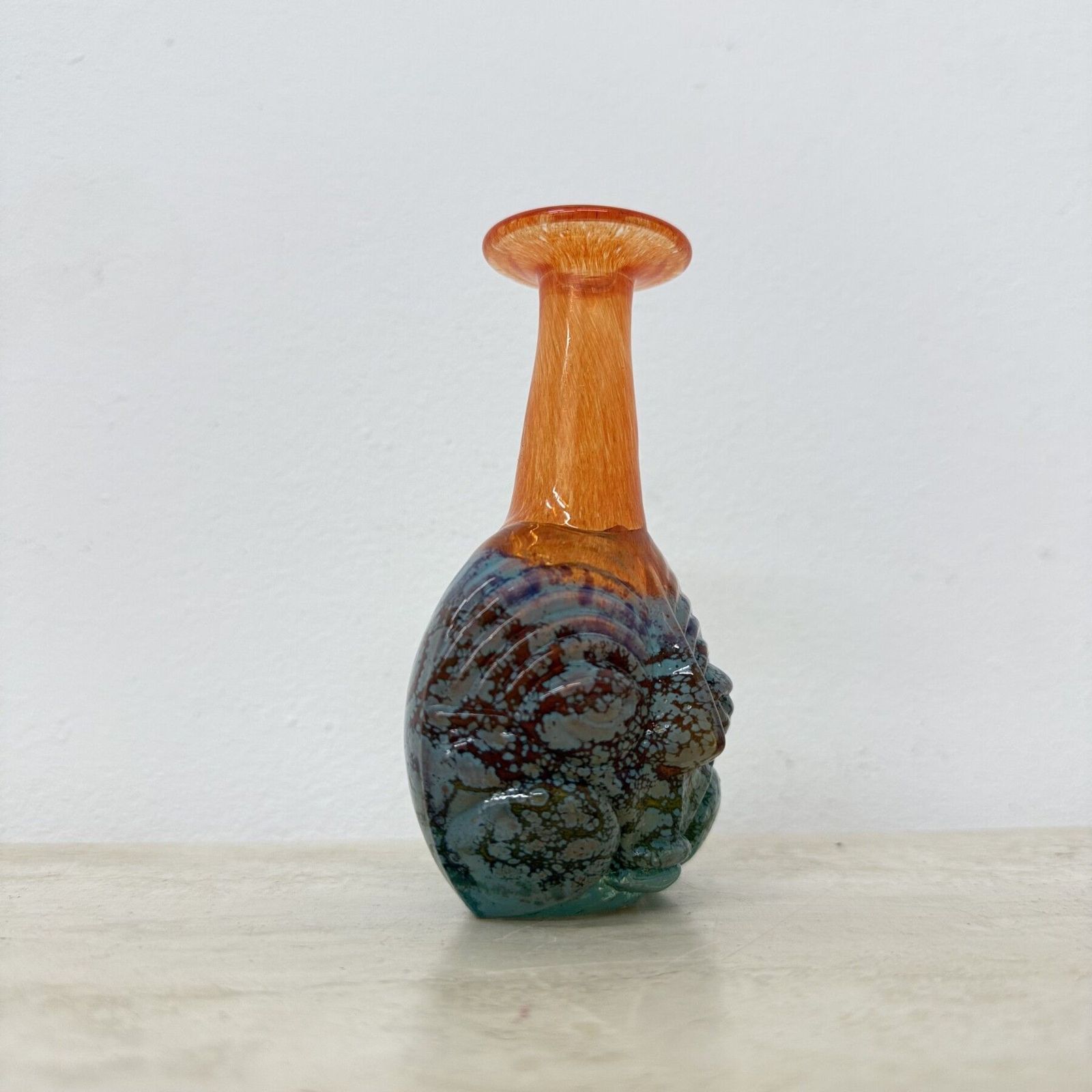 photo vintage Rare Kjell Engman For Kosta Boda Sweden Vase Rio Face Glass Miniature Vase