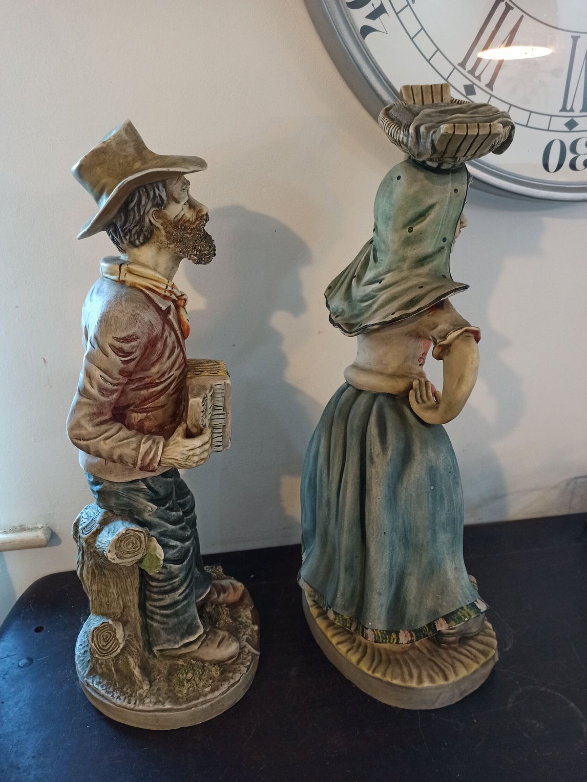 photo for sale The Fishermans Wife And Husband. Ceramic Vintage. Good Overall Condition.