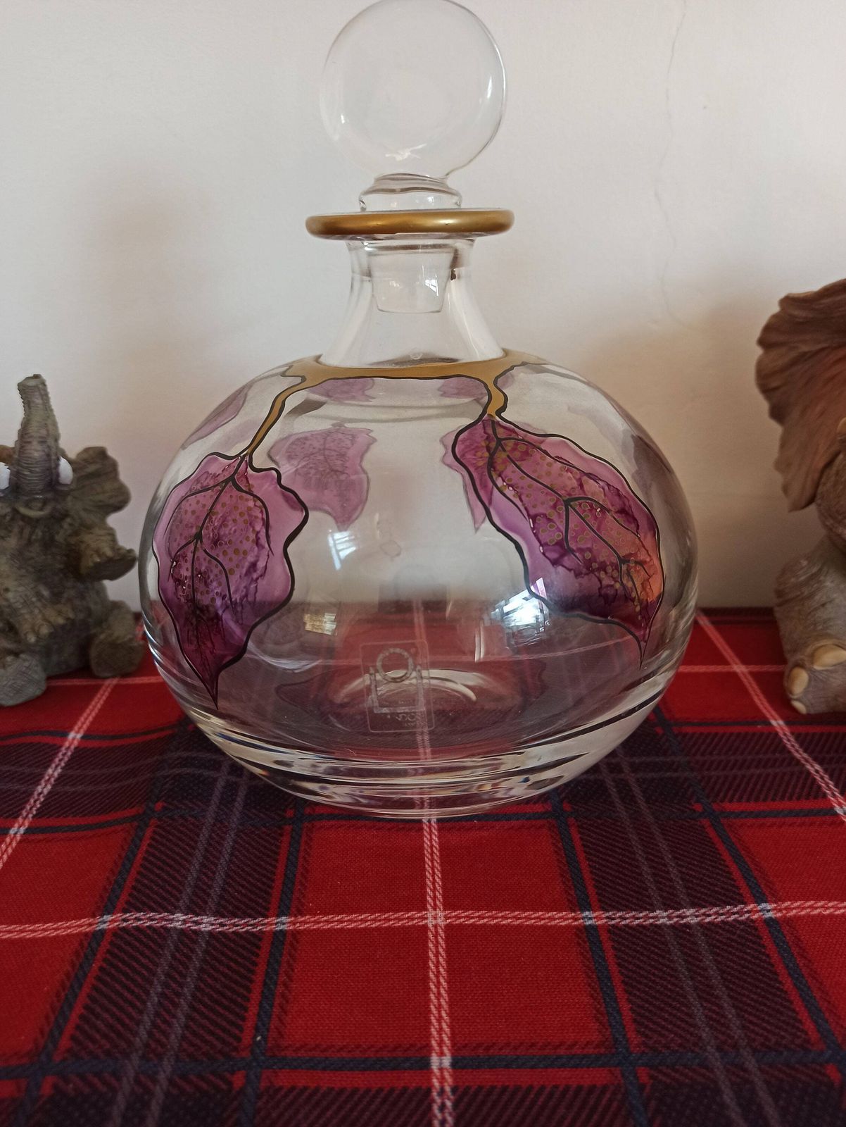 Ichendorf (W Germany) Hand Painted Glass Decanter. Excellent Condition. photo furniture