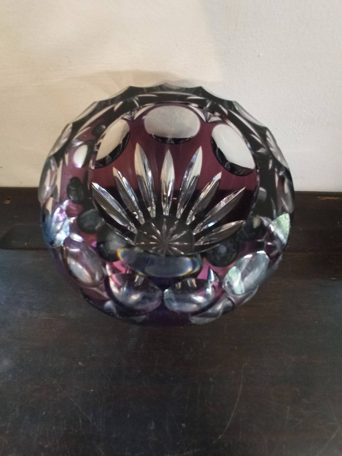 Vintage Stunning Purple Cut Crystal Vase. Nachtmann. Very Good To Excellent Condition. photo Home Decor