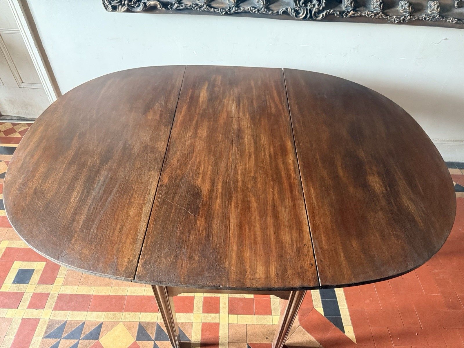 Antique Mahogany Georgian Extendable Drop Leaf Dining Table Seats Around  6 photo buy