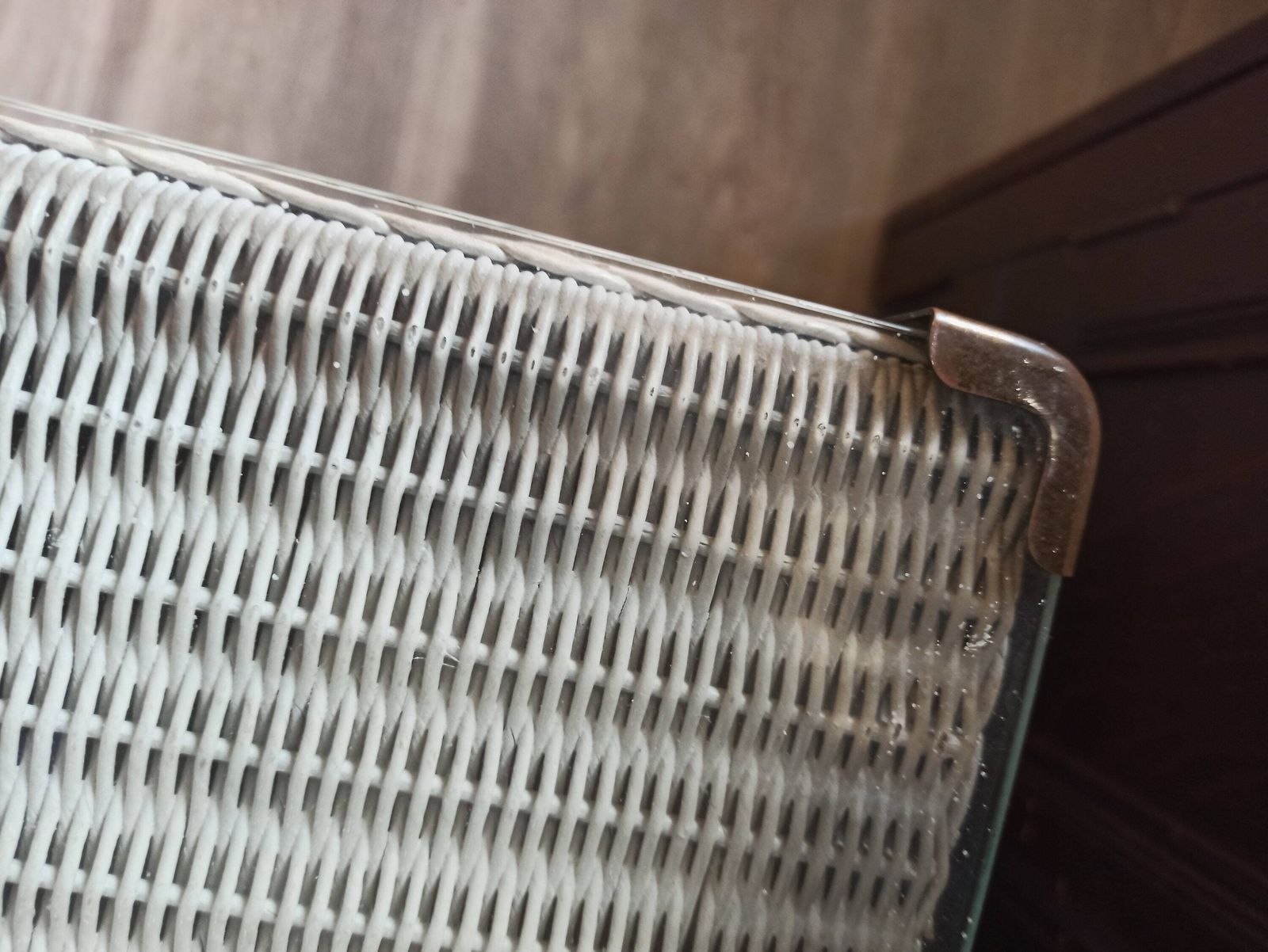 Lloyd Loom Lusty Linen Basket. Very Good Condition. Original. Glass Top And Label. photo Home Decor
