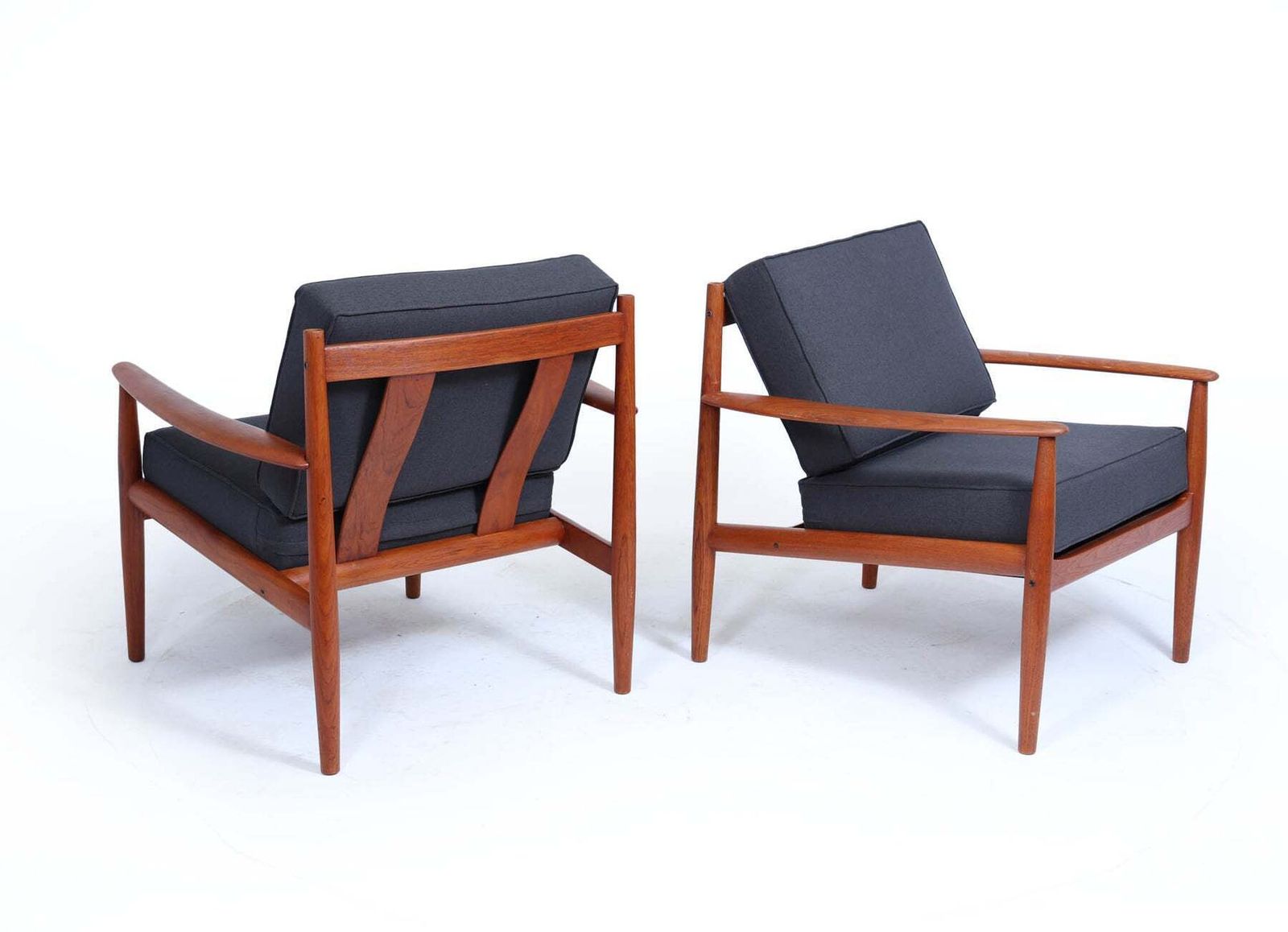 Pair Of Grete Jalk Teak Lounge Chairs For France & Søn photo for sale