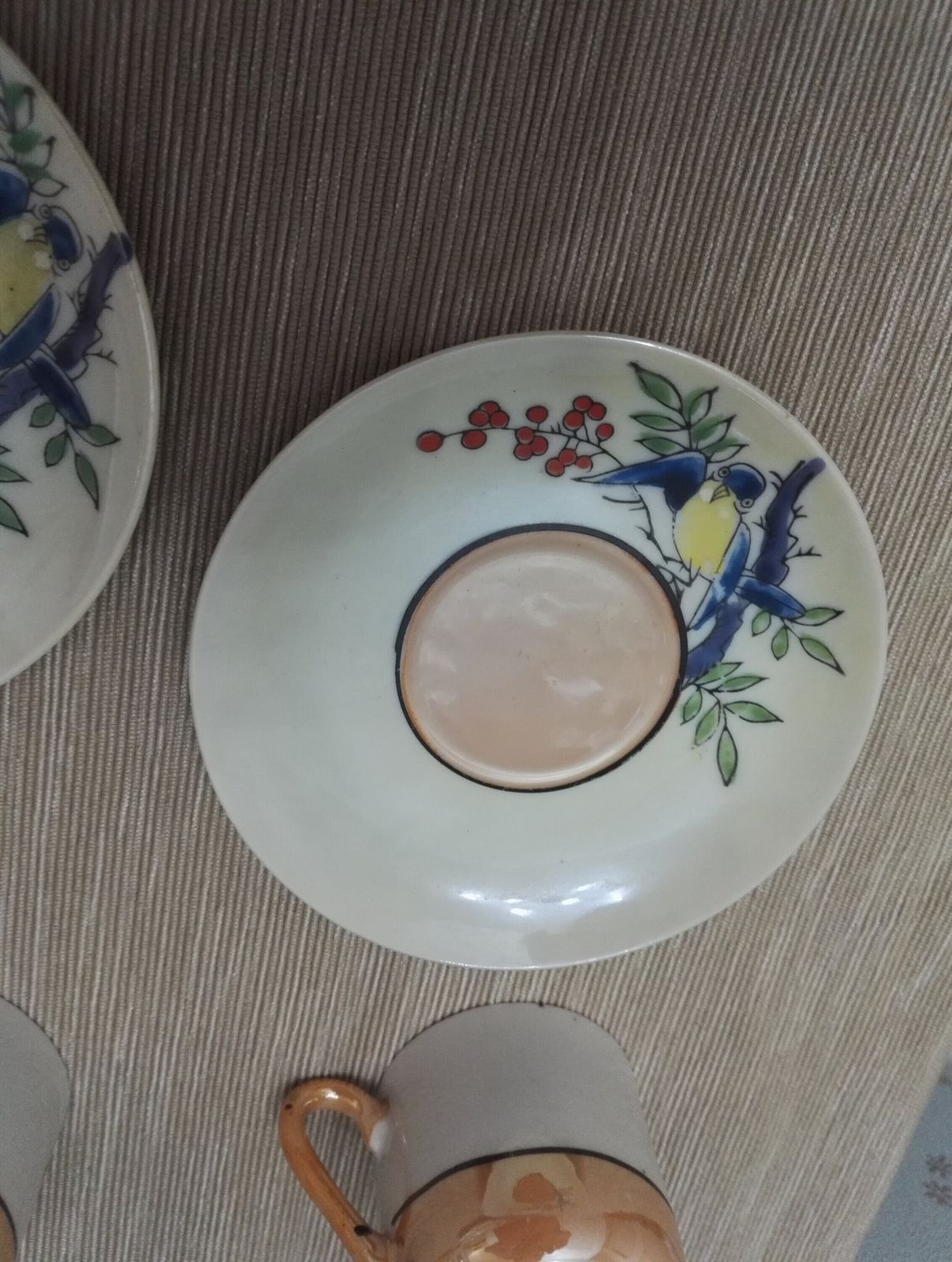 14 Piece Japanese Mikori Eggshell Porcelain Tea Set   Good To Very Good Condition photo for sale