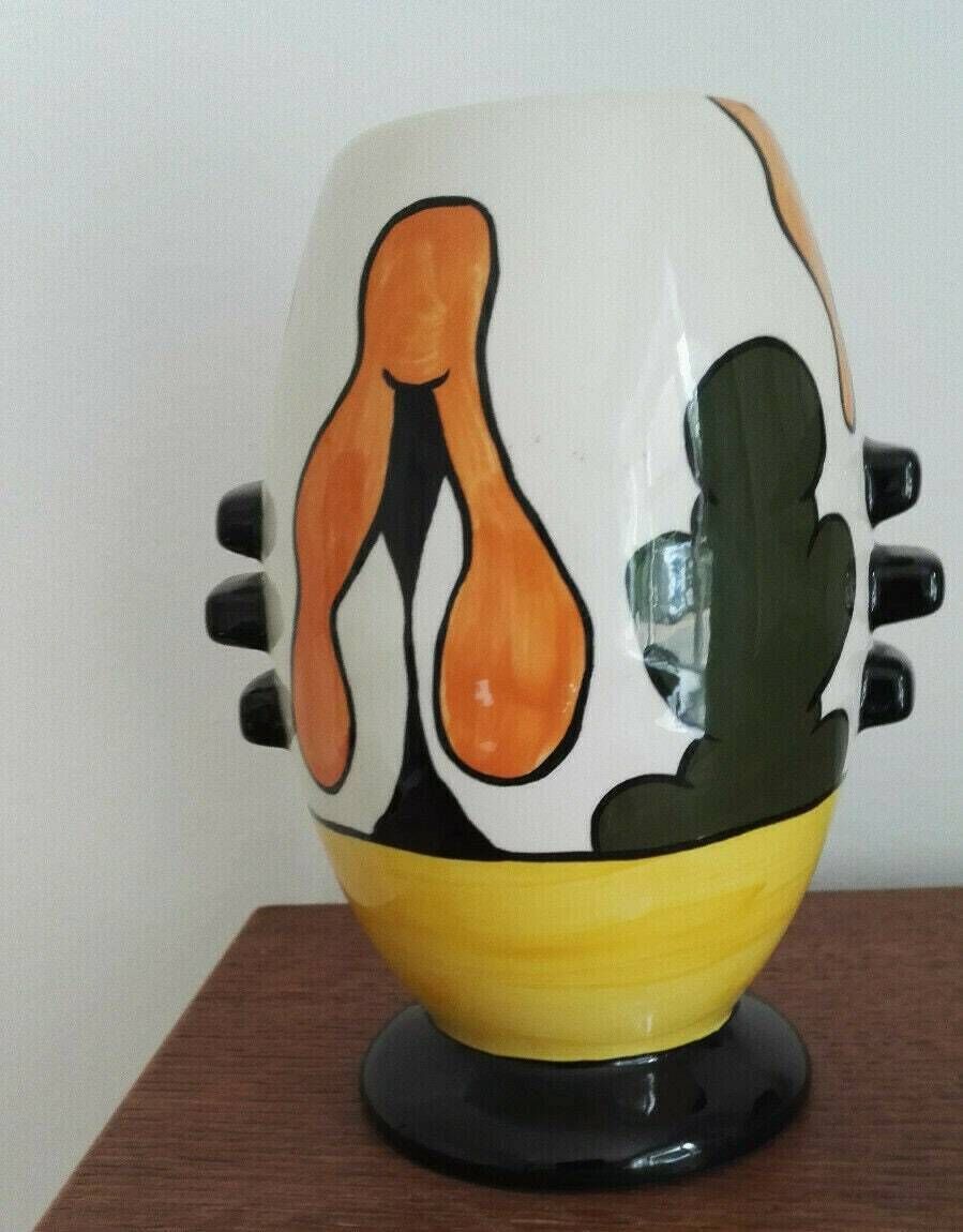 Lorna Bailey. House & Path. Rare 3 Knob Vase. Rare Design. Excellent Condition. photo furniture