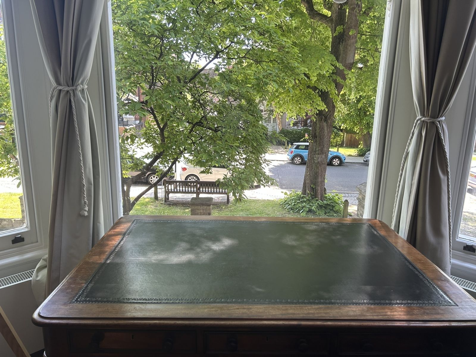 Large Victorian Mahogany Leather Top Writing Desk photo Furniture