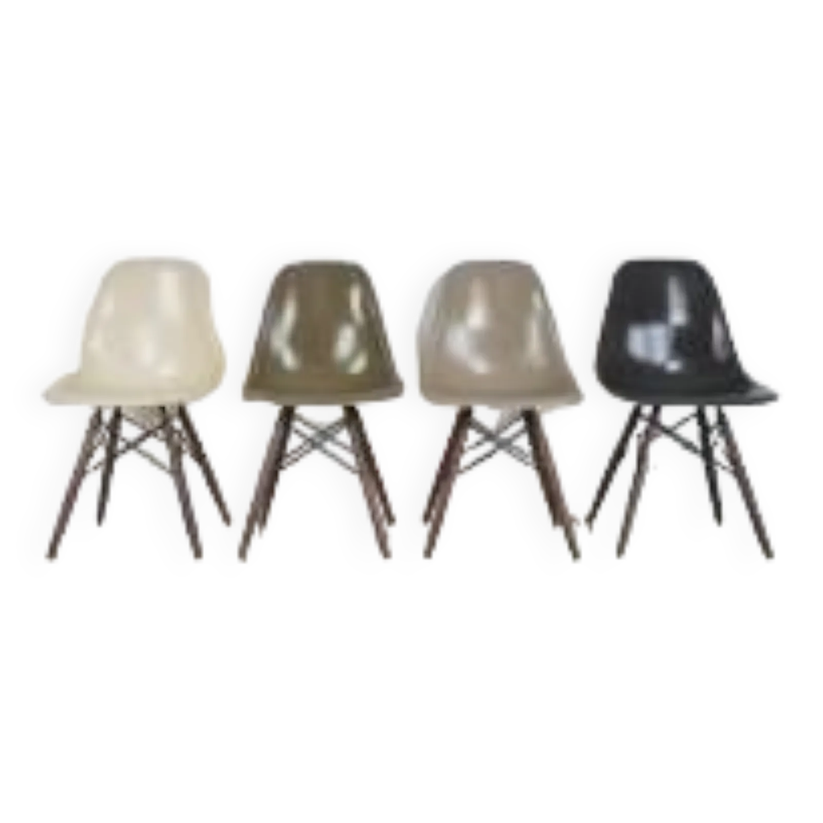 Herman Miller Eames Dsw Side Chairs In Gray   Umber / Gray / Greige / Parchment