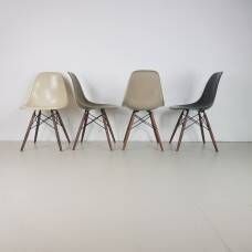 Herman Miller Eames Dsw Side Chairs In Gray   Umber / Gray / Greige / Parchment photo for sale