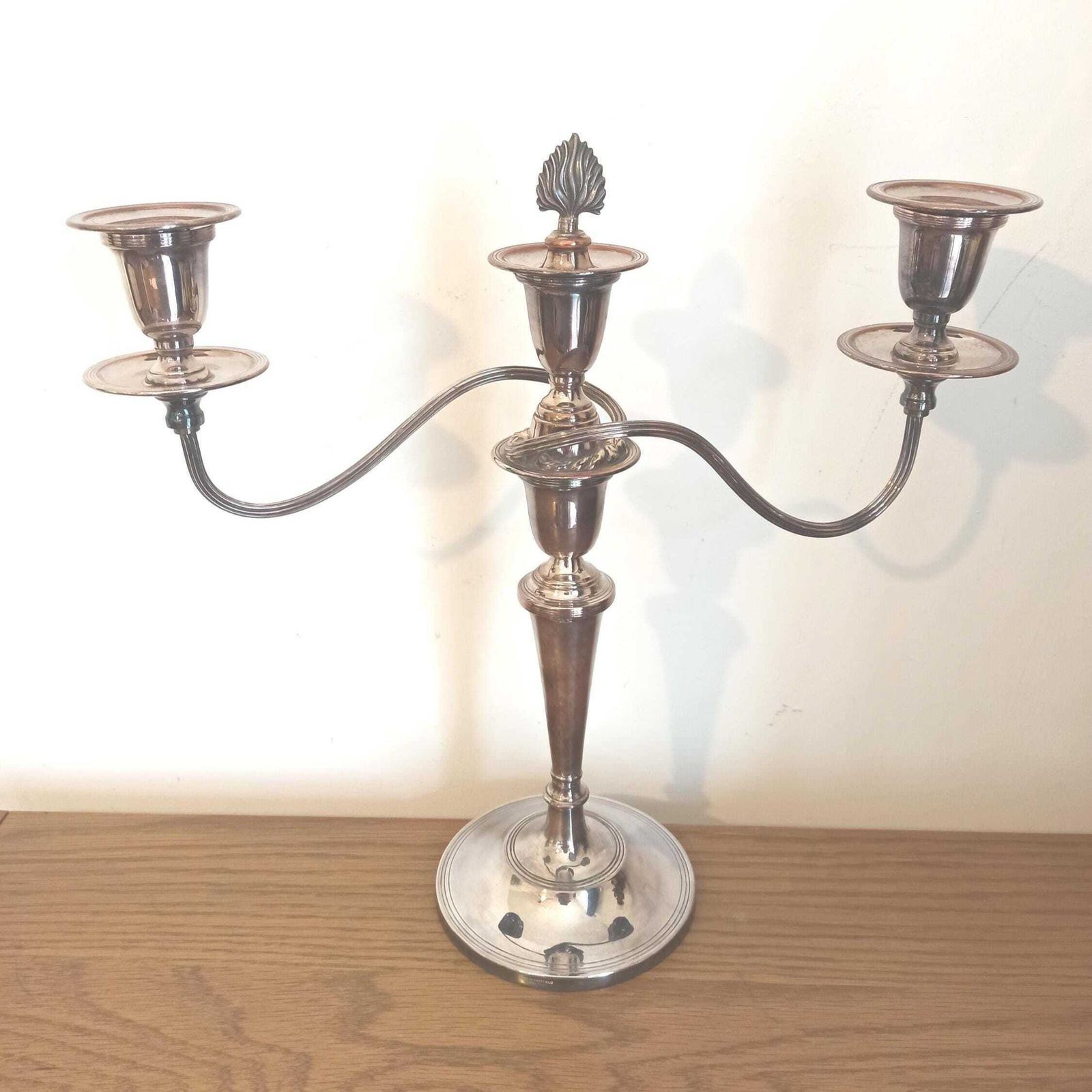 Vintage 3 Tier Candelabra With Snuffer. Good Condition.