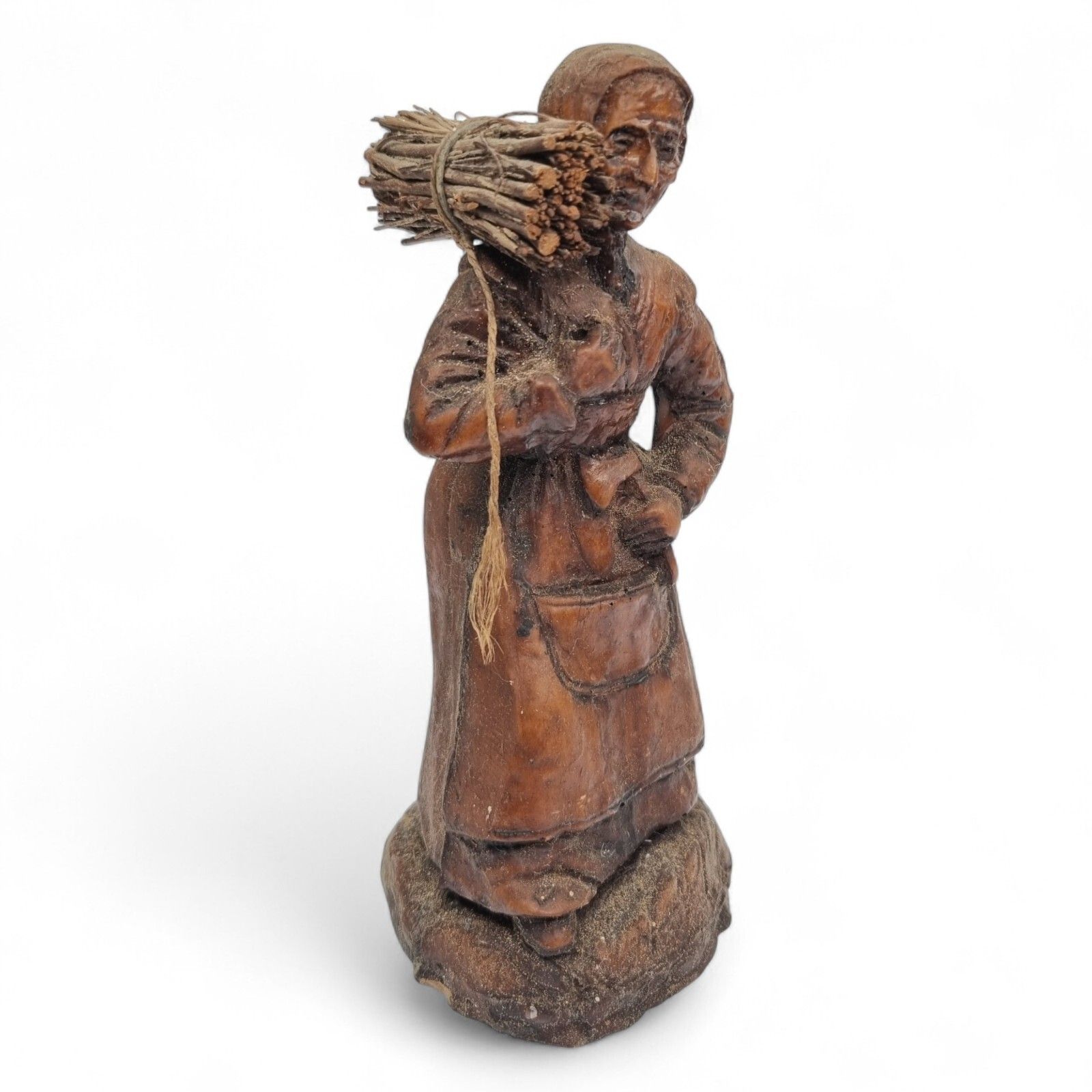 Folk Art Figurine Lithuanian Oak Wood Carved Vintage Figurine