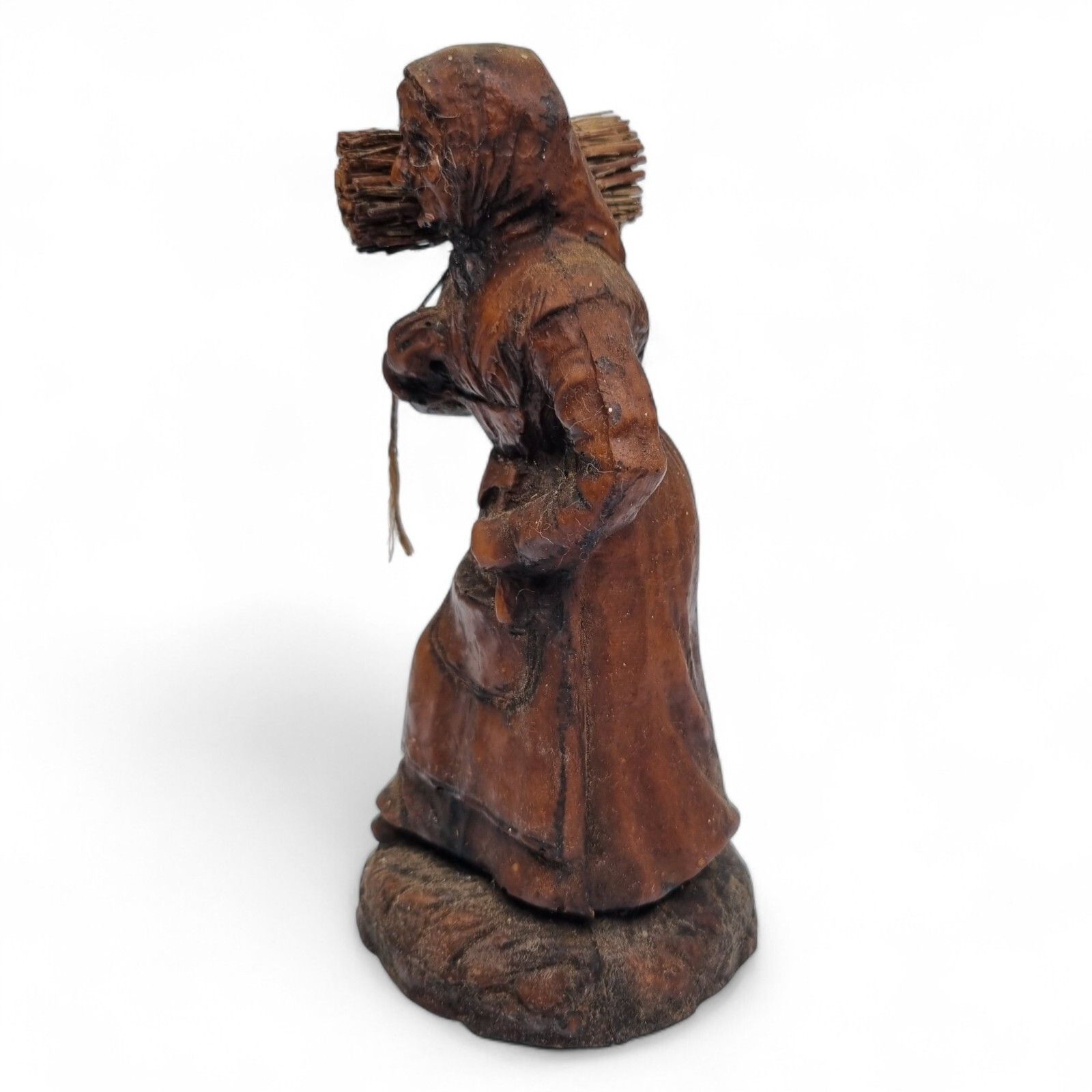 Folk Art Figurine Lithuanian Oak Wood Carved Vintage Figurine photo for sale