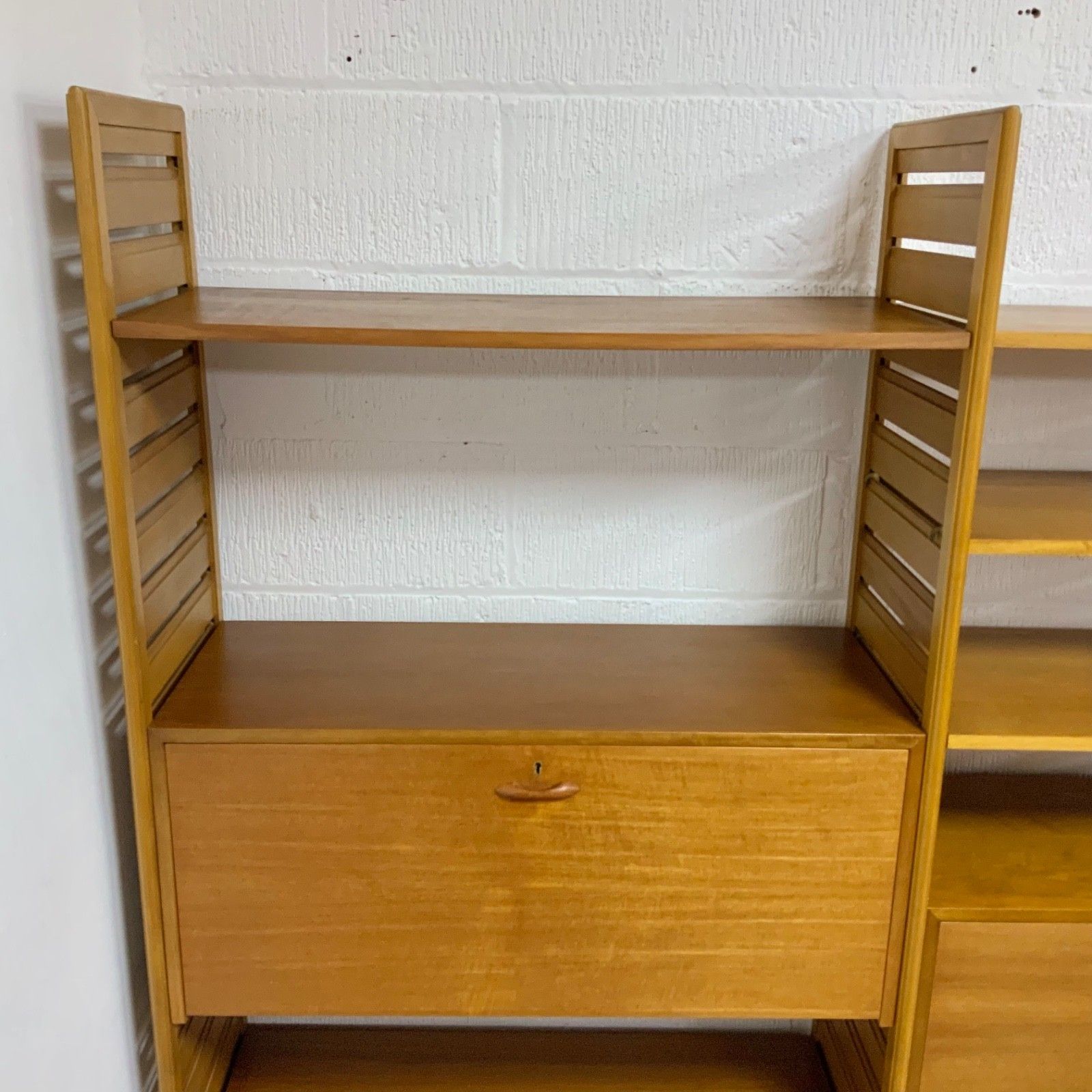 Vintage Staples Ladderax 2 Bay Modular Shelving Unit System Bookcase Teak 60s /2 photo vinterior