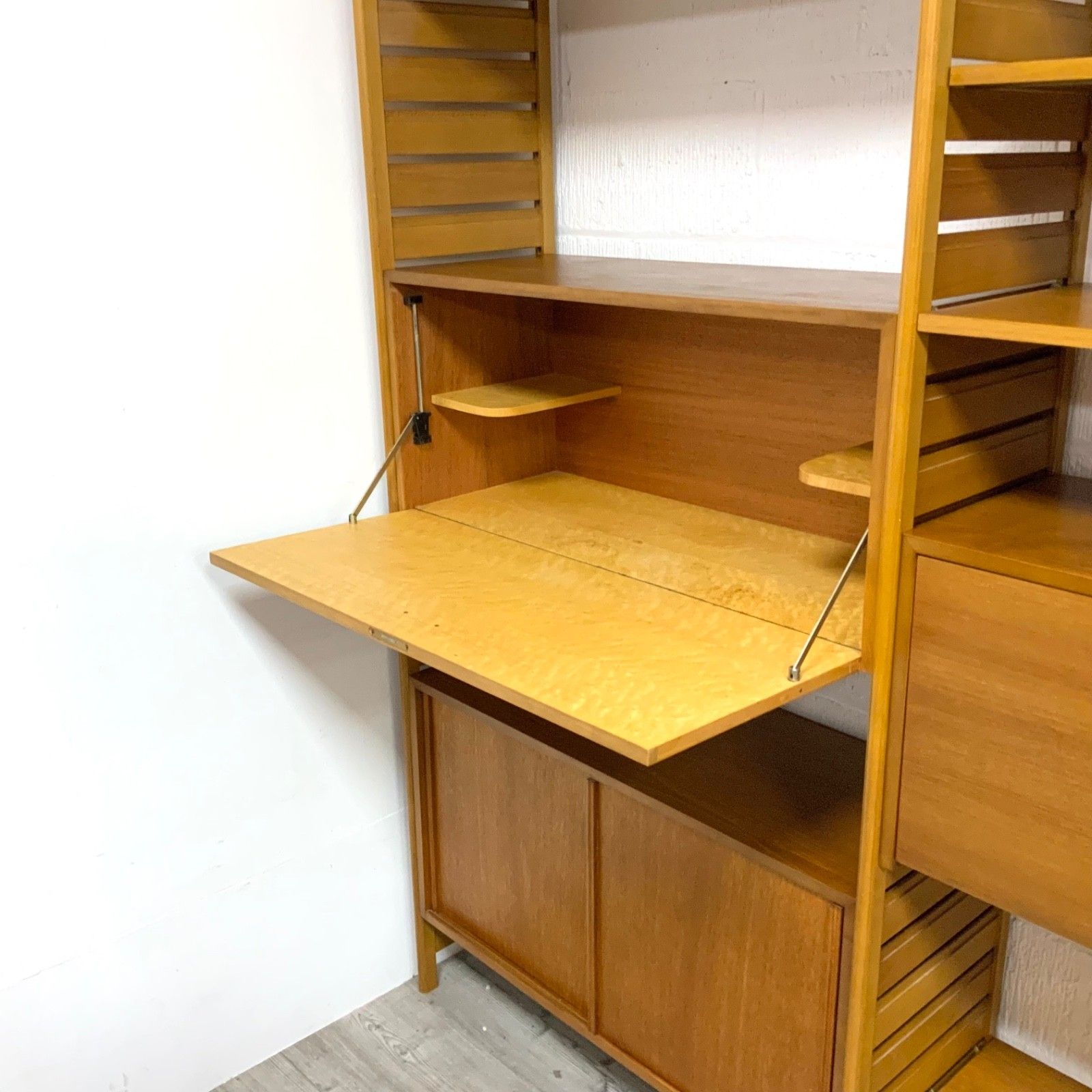 photo for sale Vintage Staples Ladderax 2 Bay Modular Shelving Unit System Bookcase Teak 60s /2