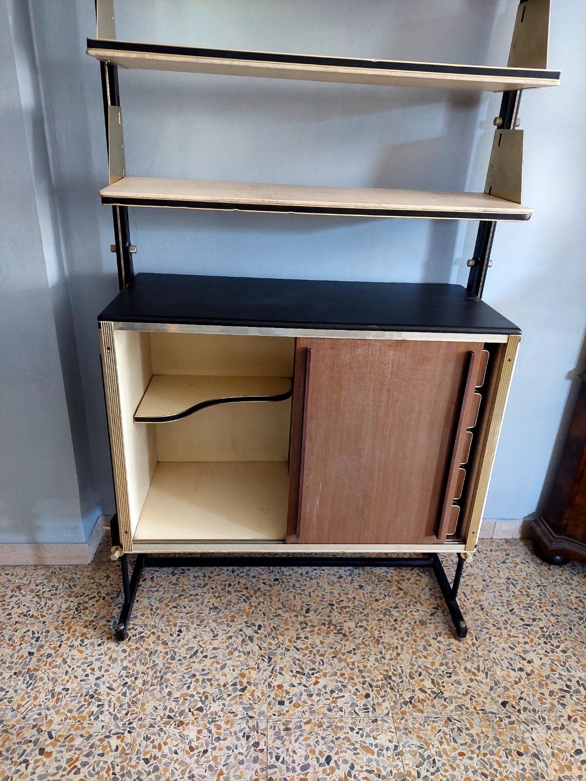photo for sale Umberto Mascagni Bookcase With Sliding Doors Design 50s
