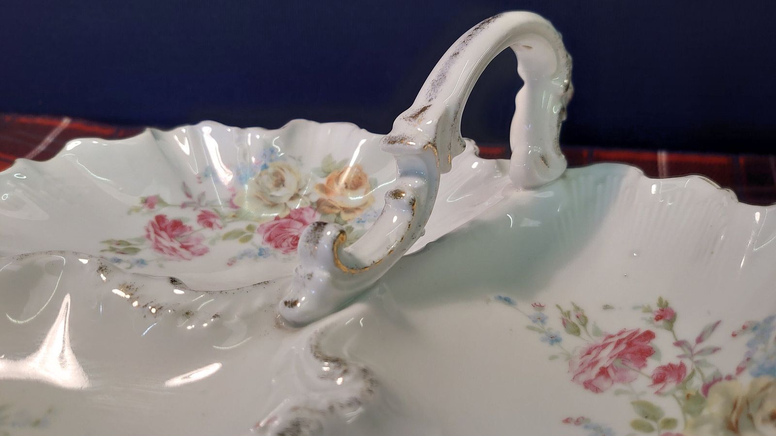 Antique Porcelain Triple Compartment Bowl With Handle. Czech   Haas & Czjzek   Good Condition   1833 1873   Rare Piece photo Home Decor