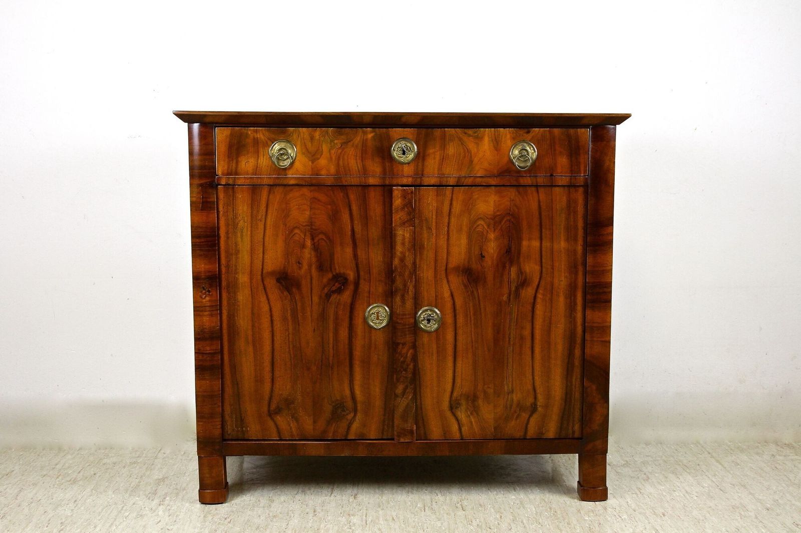 19th Century Biedermeier Nutwood Commode/ Trumeau/ Half Cabinet, At Circa 1830 photo furniture