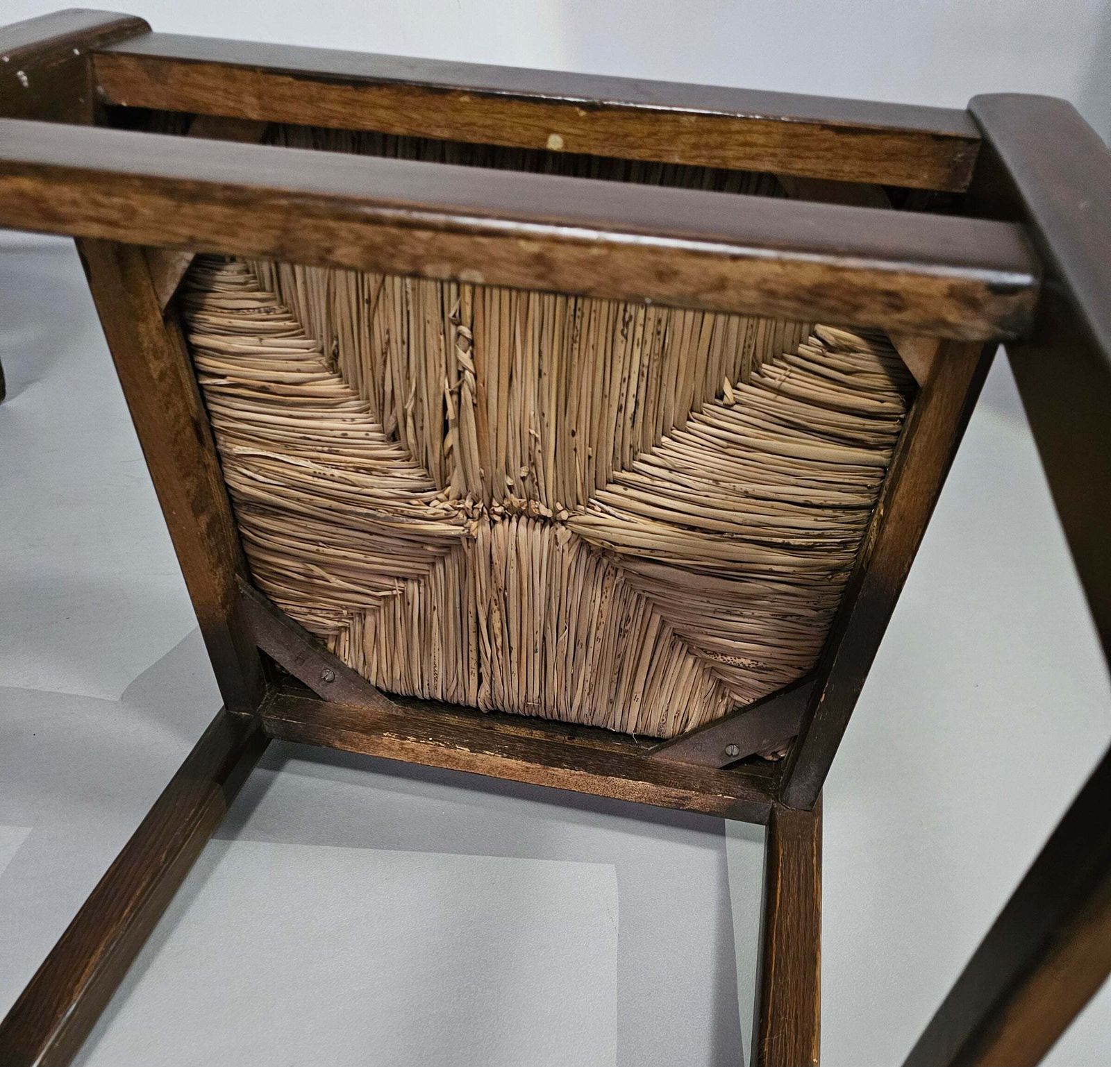 Set Of 2 Oak , Rustic, Farmhouse, Ladderback Dining Chairs With Rush Seats photo Furniture