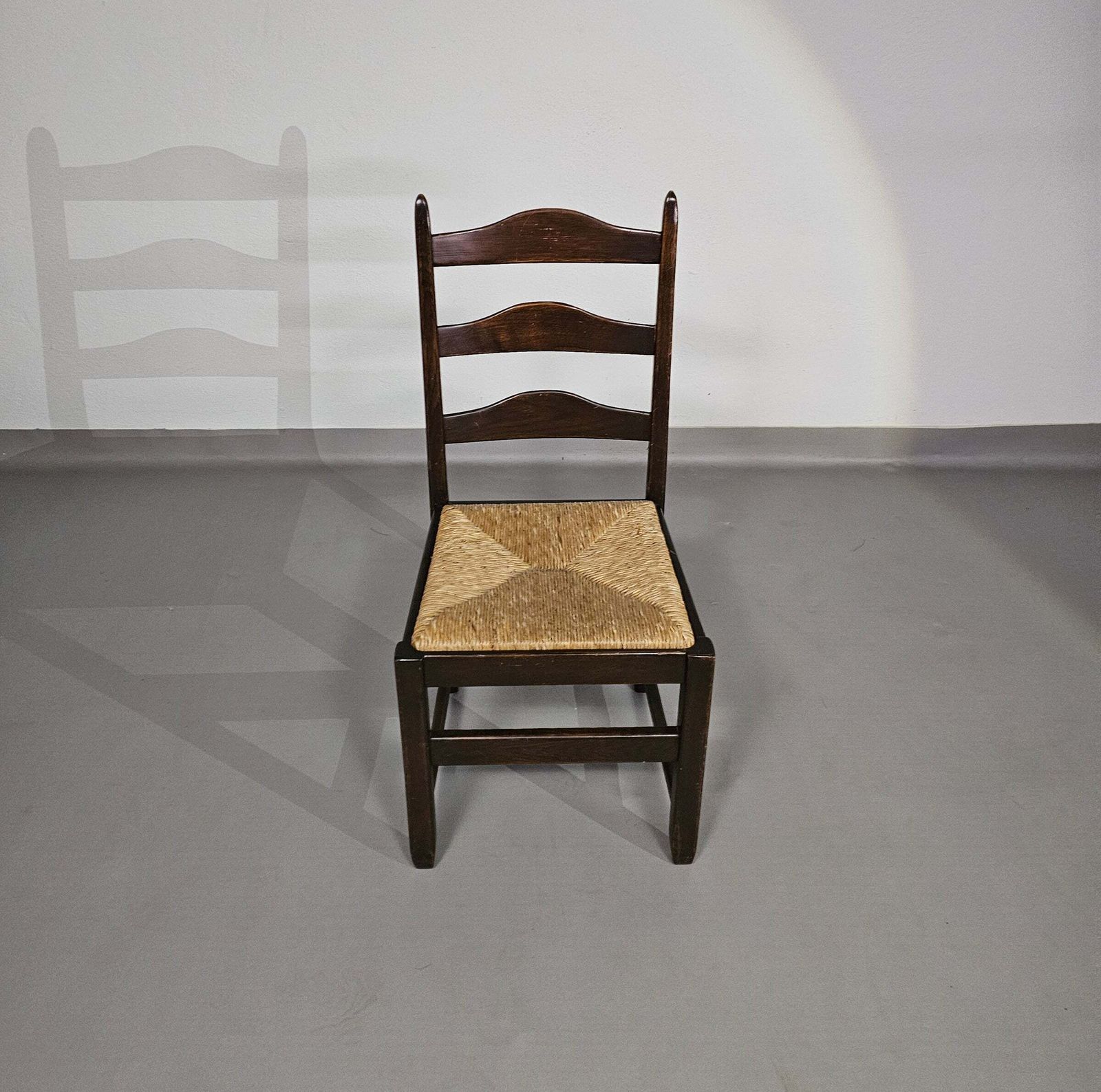 photo for sale Set Of 2 Oak , Rustic, Farmhouse, Ladderback Dining Chairs With Rush Seats