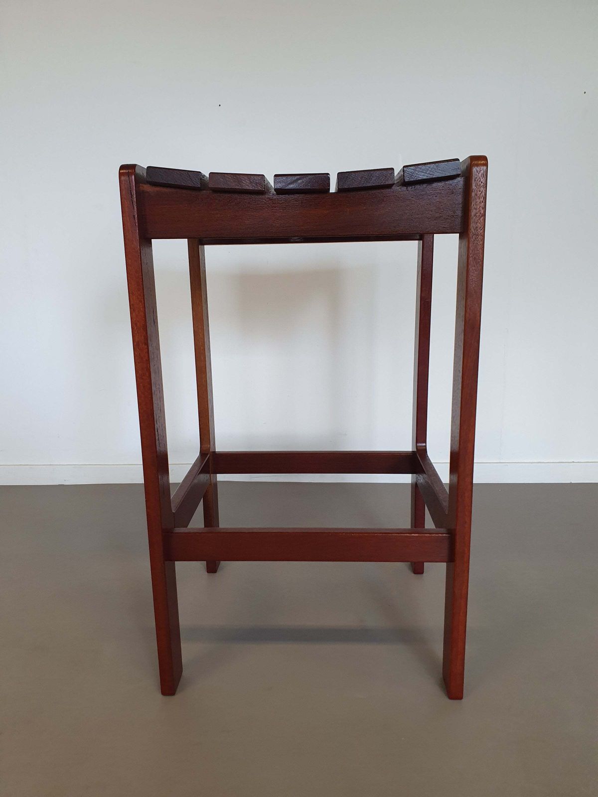 3 X Stool Meranti 70s. Height 71 Cm / Wide 42 Cm / Depth 40 Cm photo furniture