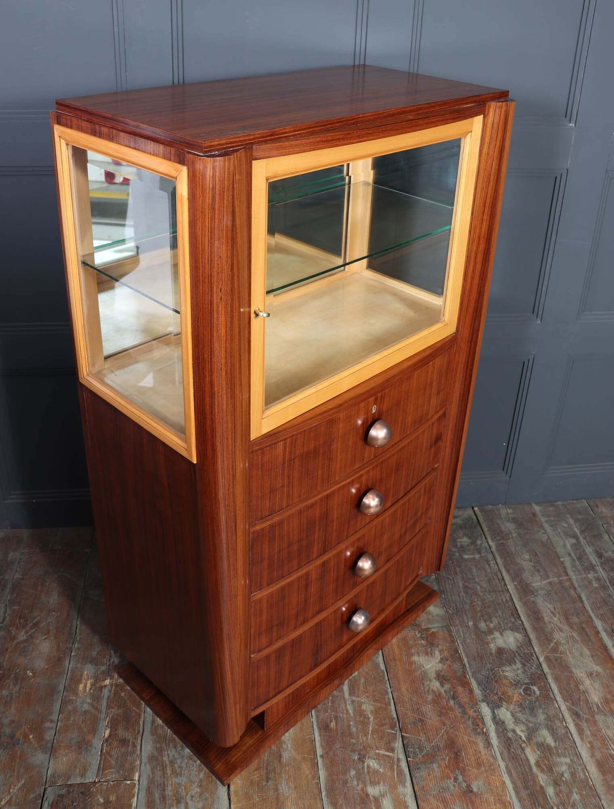 Art Deco Display Cabinet In Indian Rosewood C.1930s photo vinterior