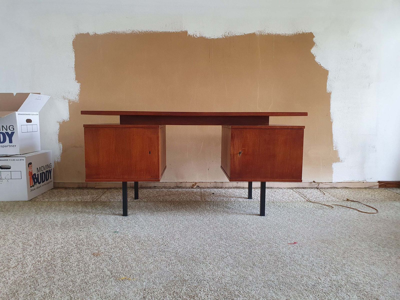 Rare Desk H.H. De Klerk & Zn 1960's With Original Attributes And Insert Trays. H H De Klerk And Sons