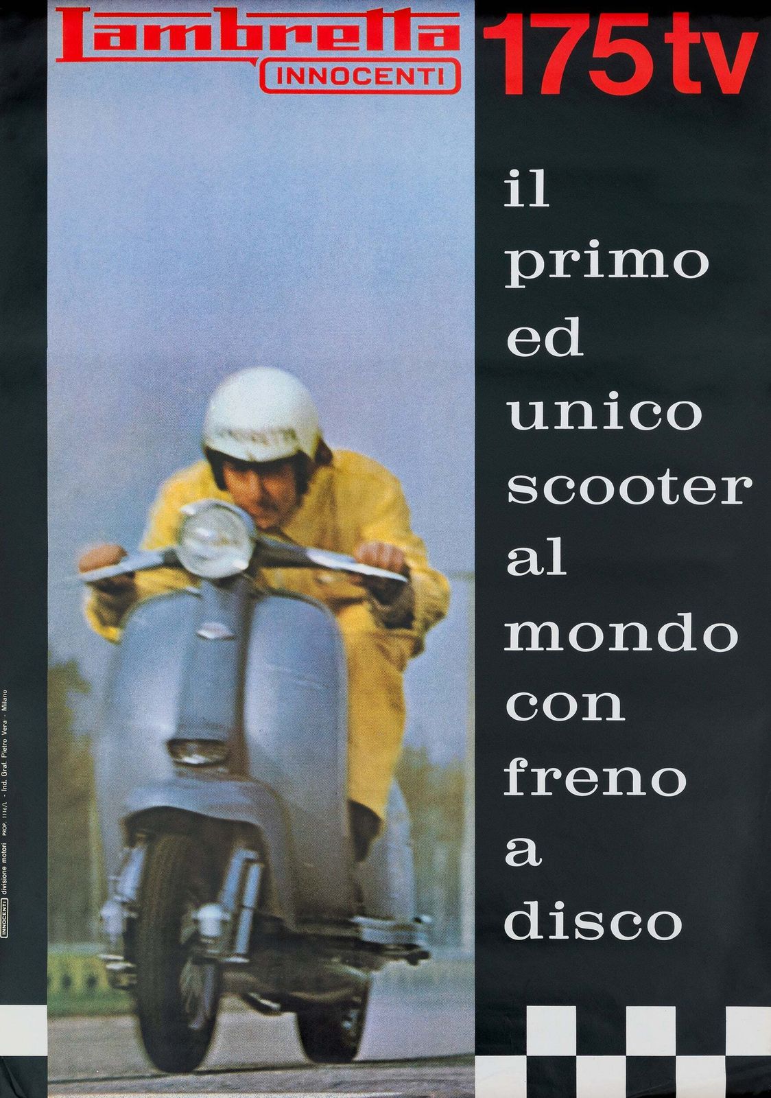 Lambretta Innocenti 175tv Original Vintage Poster