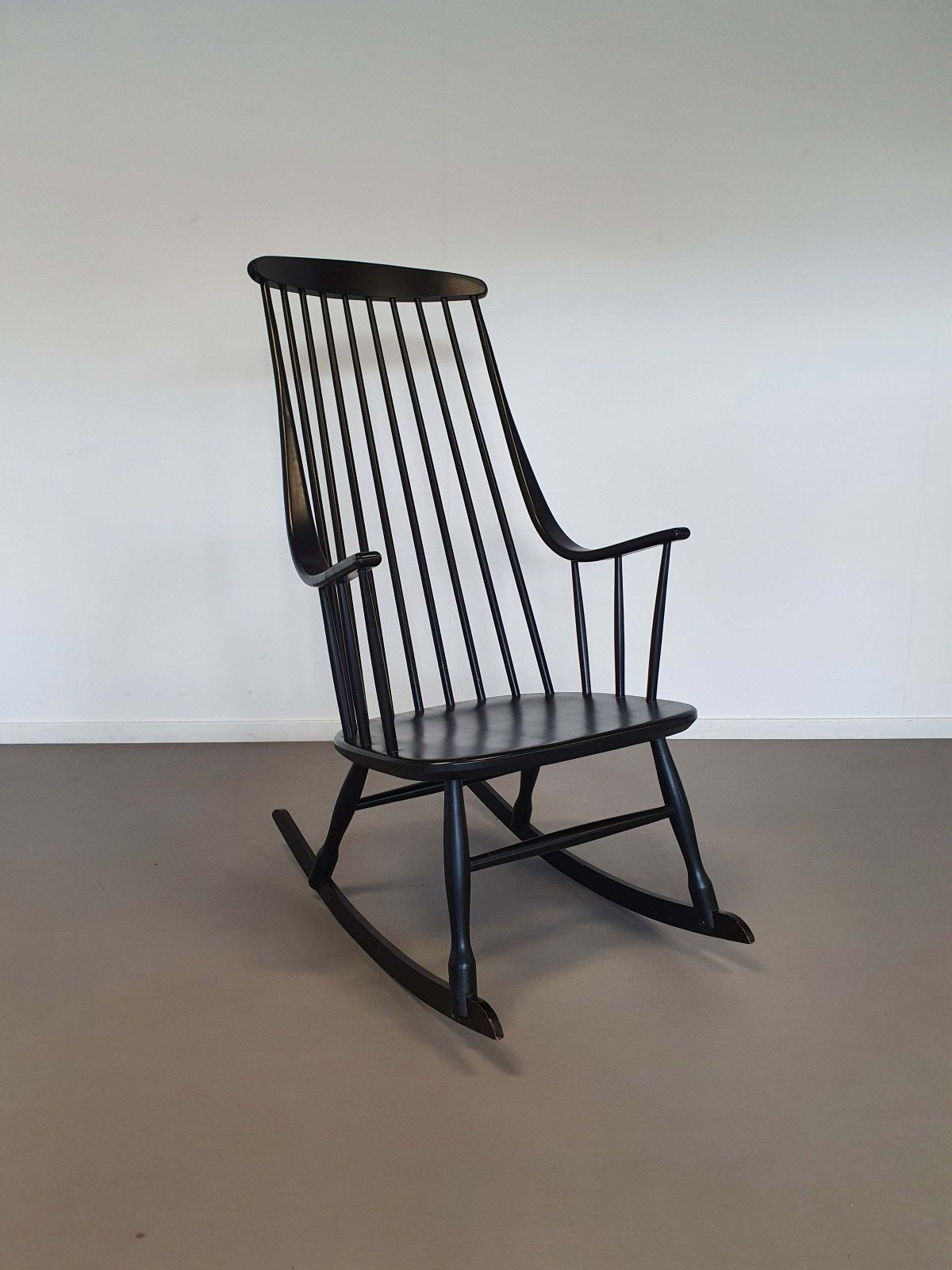 Black Lena Larsson Voor Nesto Rocking Chair 1960s photo vintage