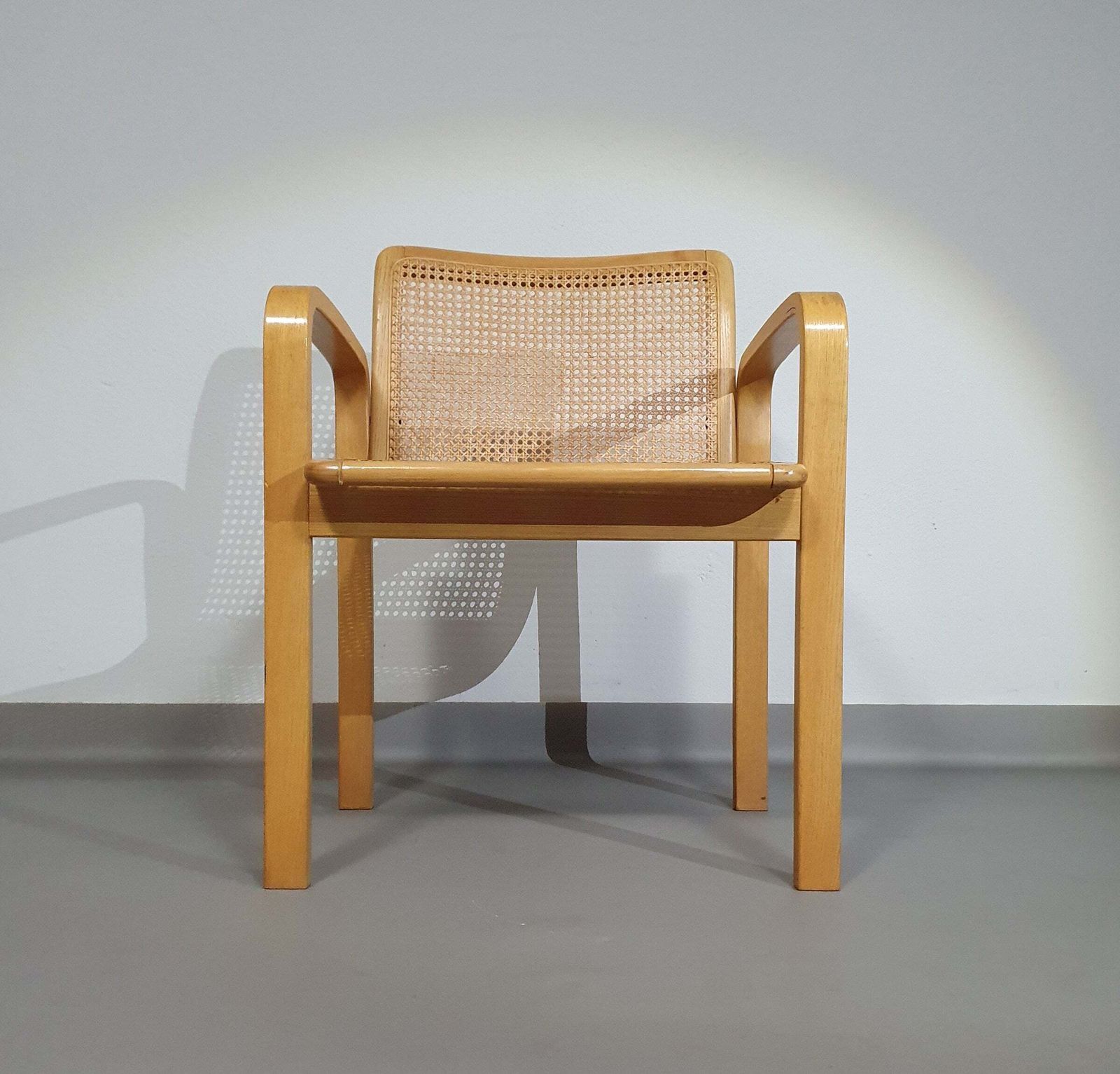 photo vinterior Beech Wood And Webbing Side Chair By Olivo Pietro, Italy, 1970s