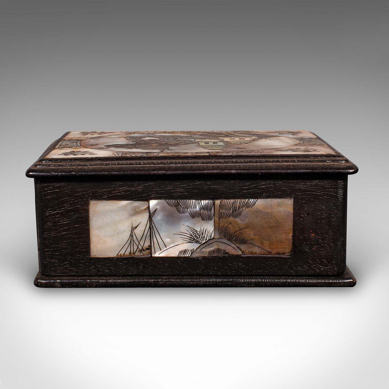Small Antique Keepsake Box, Oriental, Decorative Case, Qing Dynasty, Edwardian photo 709.0
