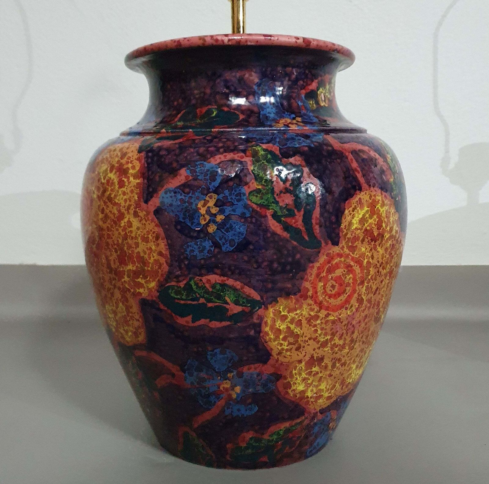 photo for sale Hand   Turned Ceramic / Glazed Vase Lamp Holders 70s ( Most Likely French )