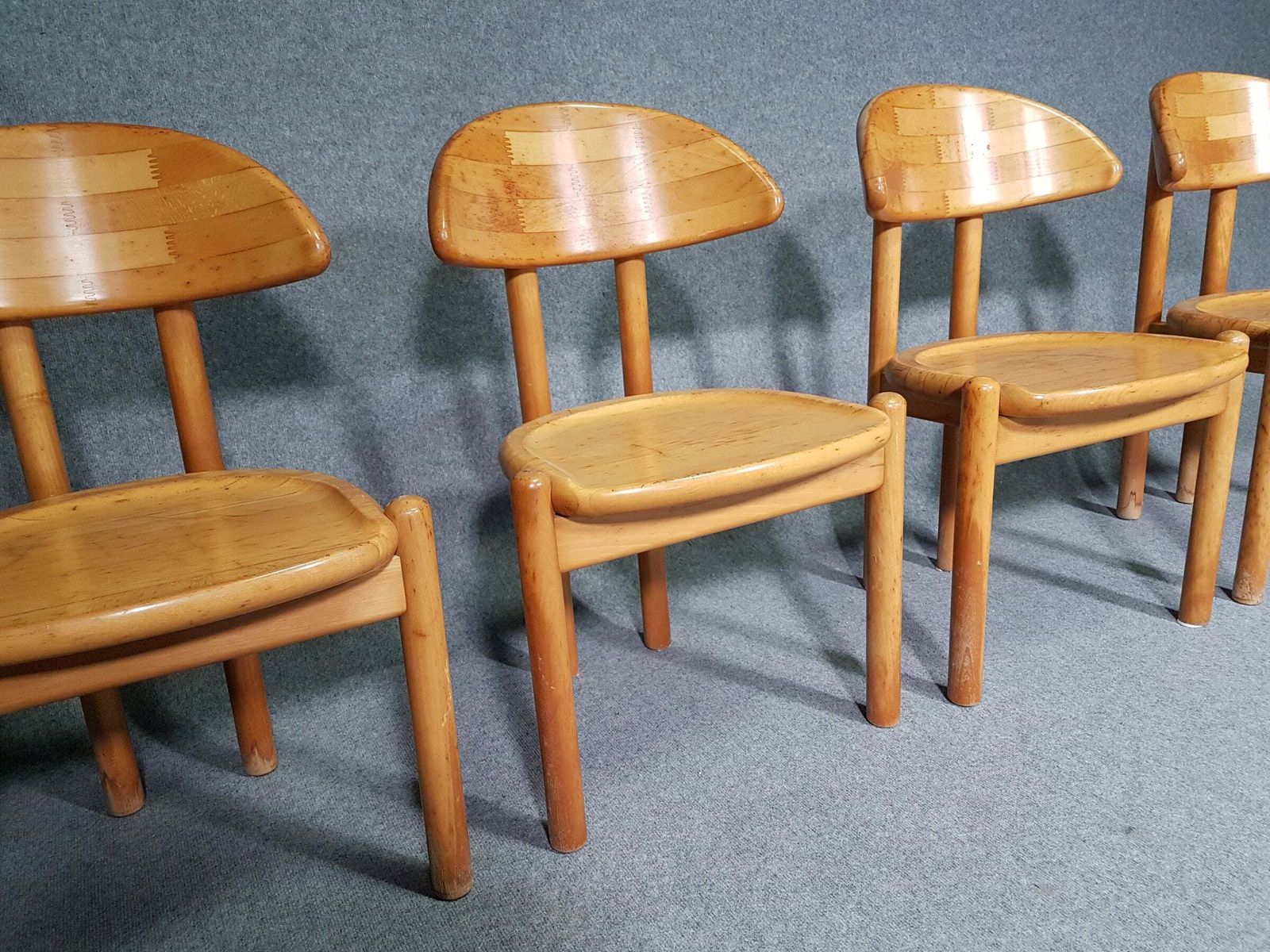 Logo.Human 4 X Chair, Made In Solid Maple By Ansager Møbler, Denmark. Danish Craftsmanship, Marked With Stamp. photo for sale