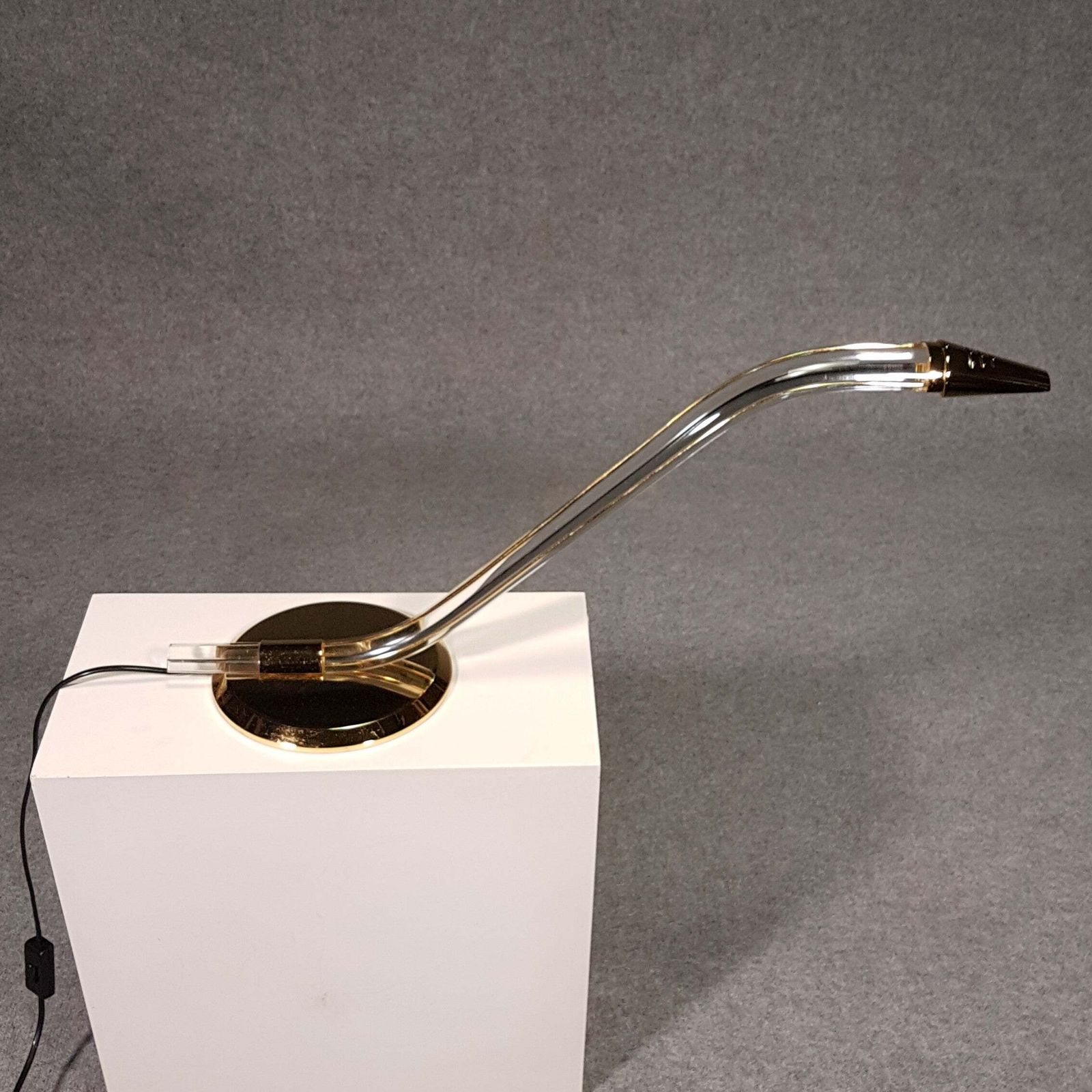 Copy Of Brass And Lucite Serpent Table Lamp, Spanish Design, From Grupo Mci   1970s Showmodel