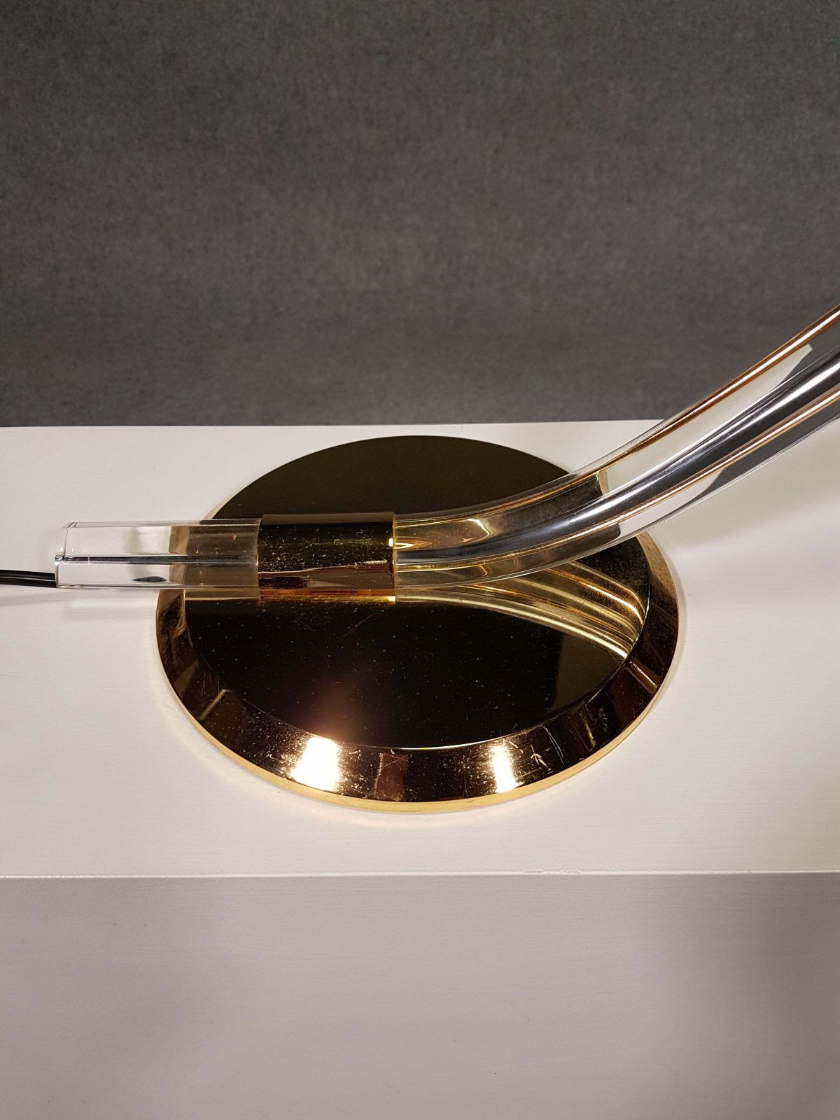 Copy Of Brass And Lucite Serpent Table Lamp, Spanish Design, From Grupo Mci   1970s Showmodel photo Lighting