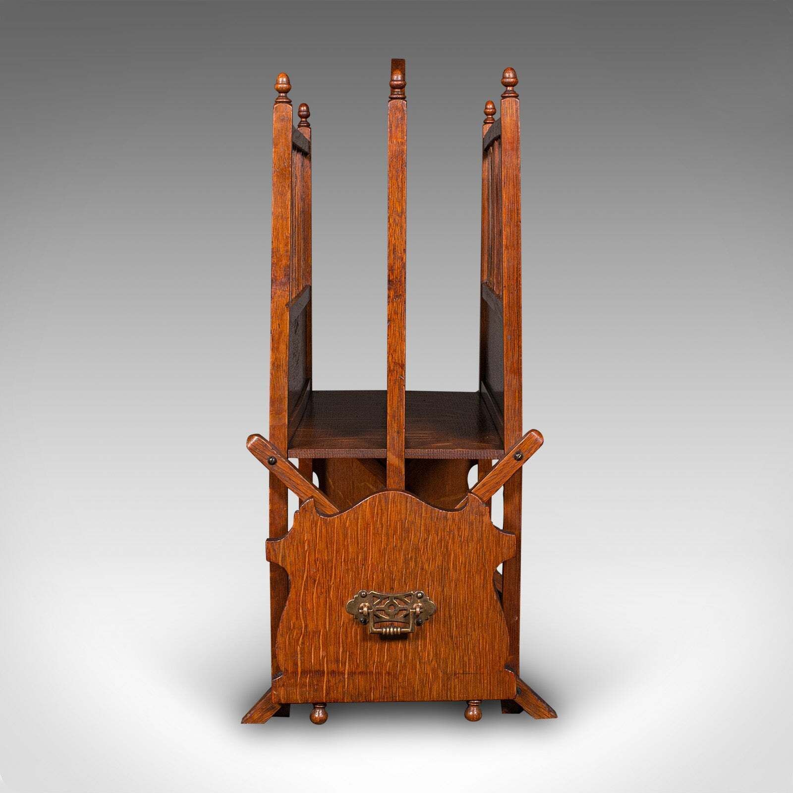 Antique Metamorphic Canterbury Stand, English, Oak, Magazine Rack, Edwardian photo vinterior