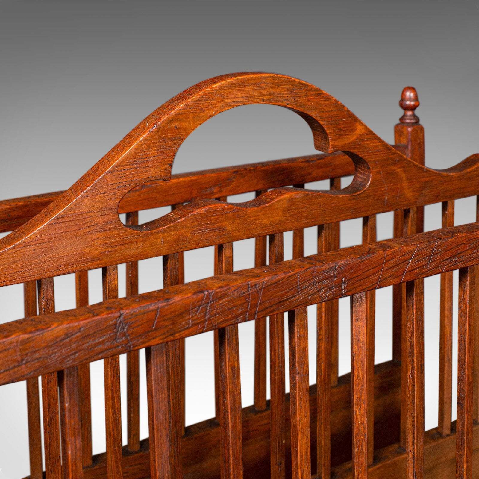 photo furniture Antique Metamorphic Canterbury Stand, English, Oak, Magazine Rack, Edwardian