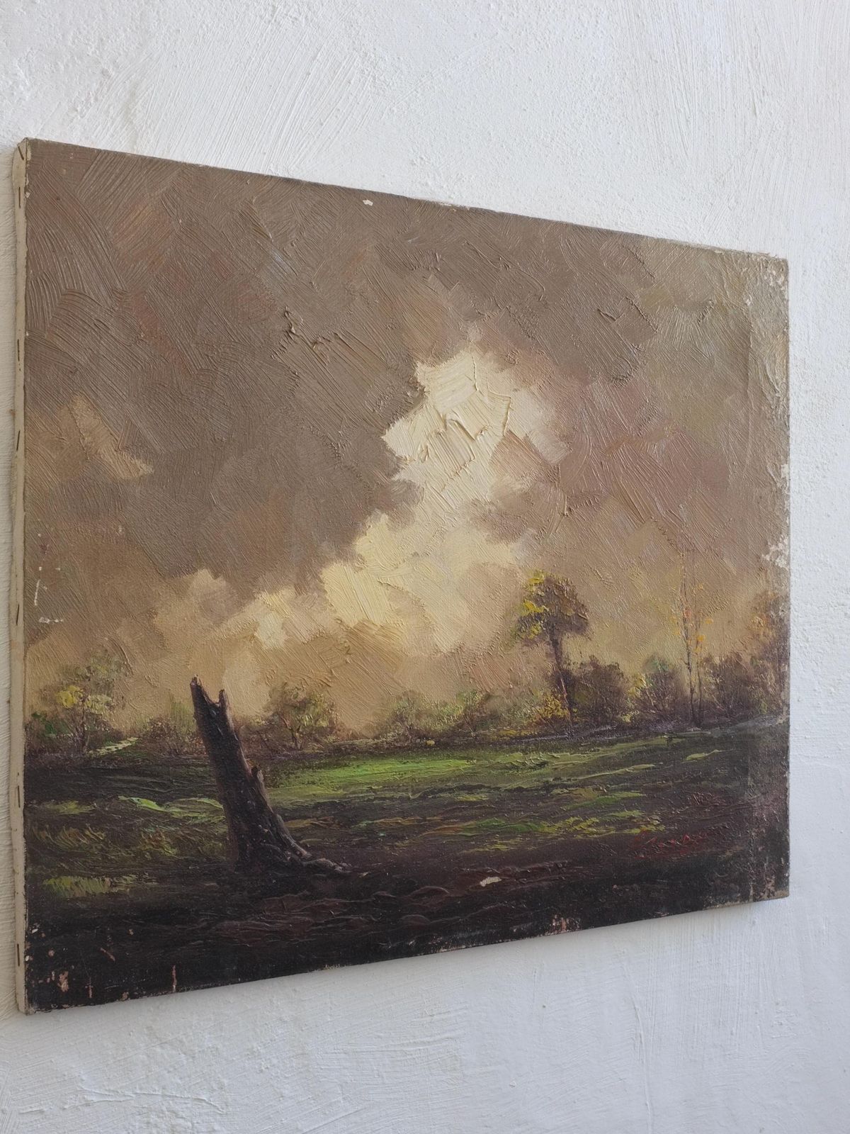 Landscape Oil Painting On Canvas | 1950s photo for sale