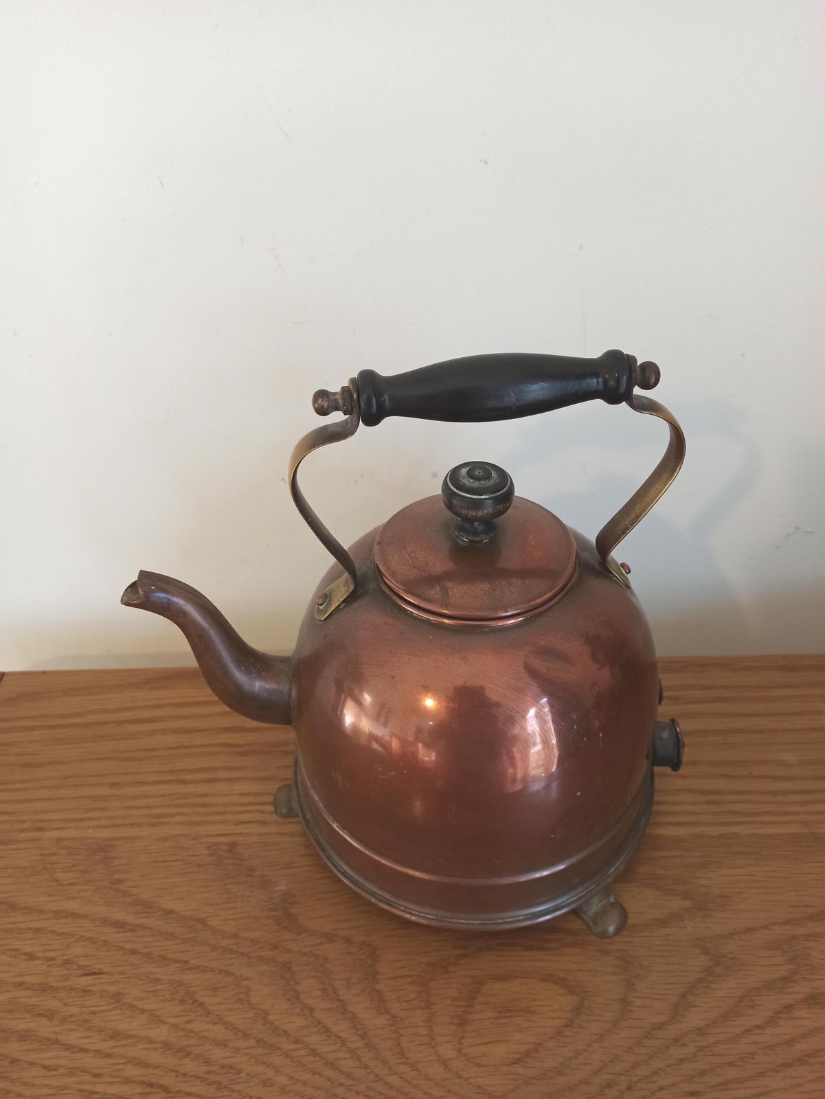 Antique Electric Copper Kettle. One Of The First Electric Kettles. photo furniture
