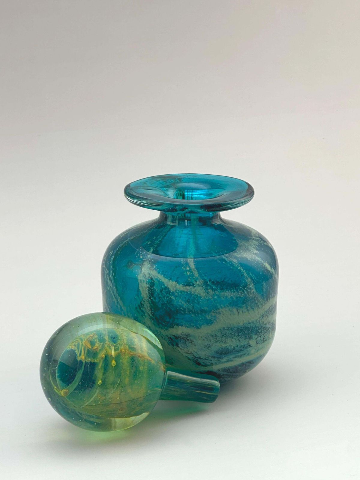 Modern Glass Perfume Bottle By Mdina, Sand And Sea, Malta, 1970s, Signed photo Home Decor
