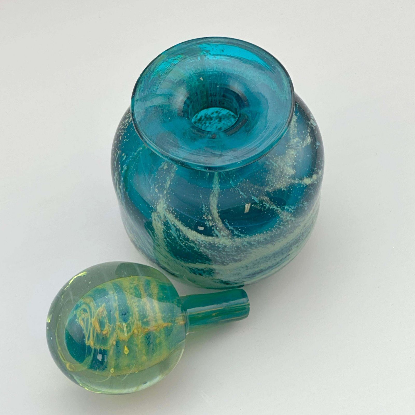 Modern Glass Perfume Bottle By Mdina, Sand And Sea, Malta, 1970s, Signed photo 145.0
