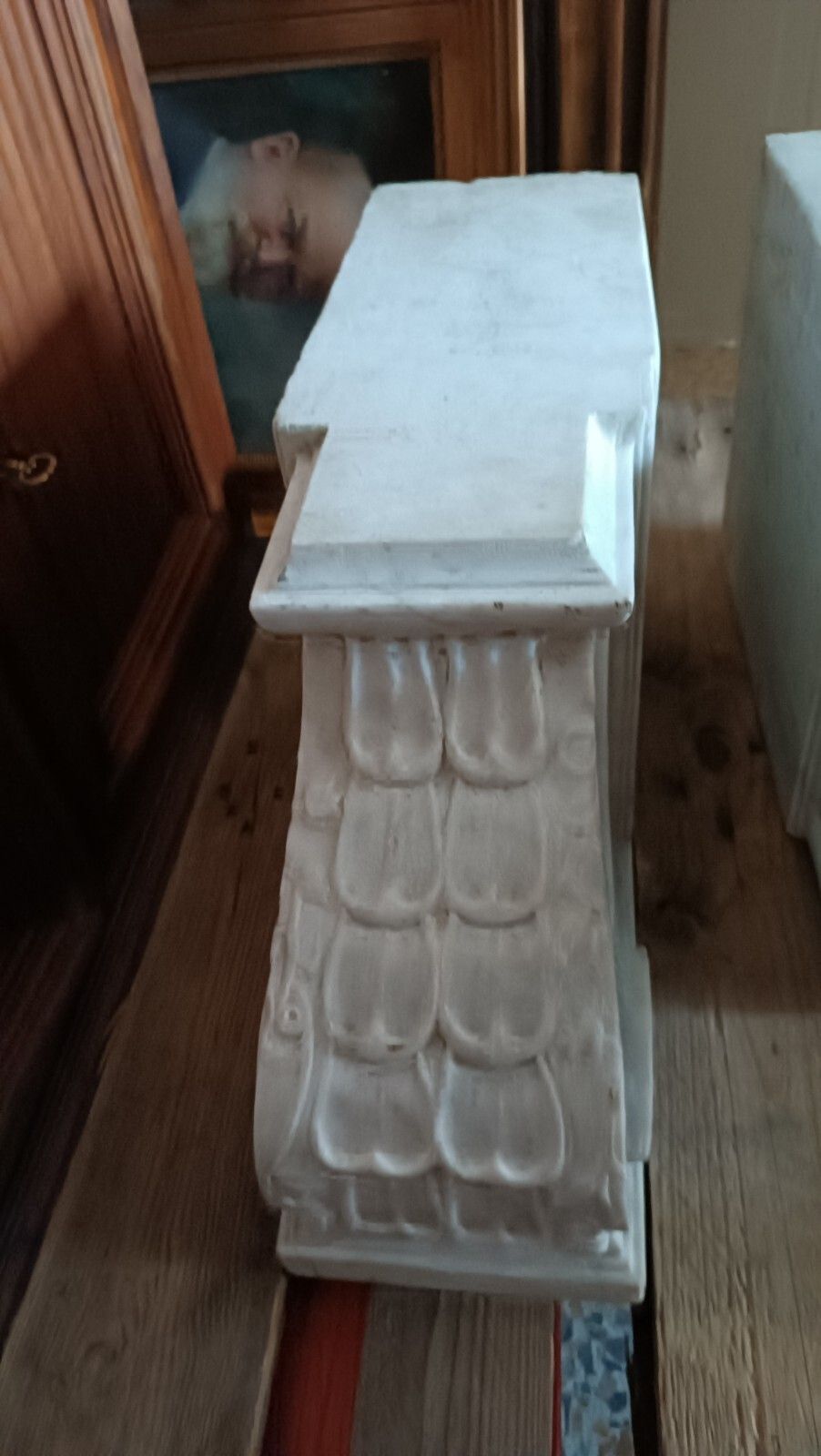 photo for sale Pair Of Large Capitals, 18th Century Marble Shelves