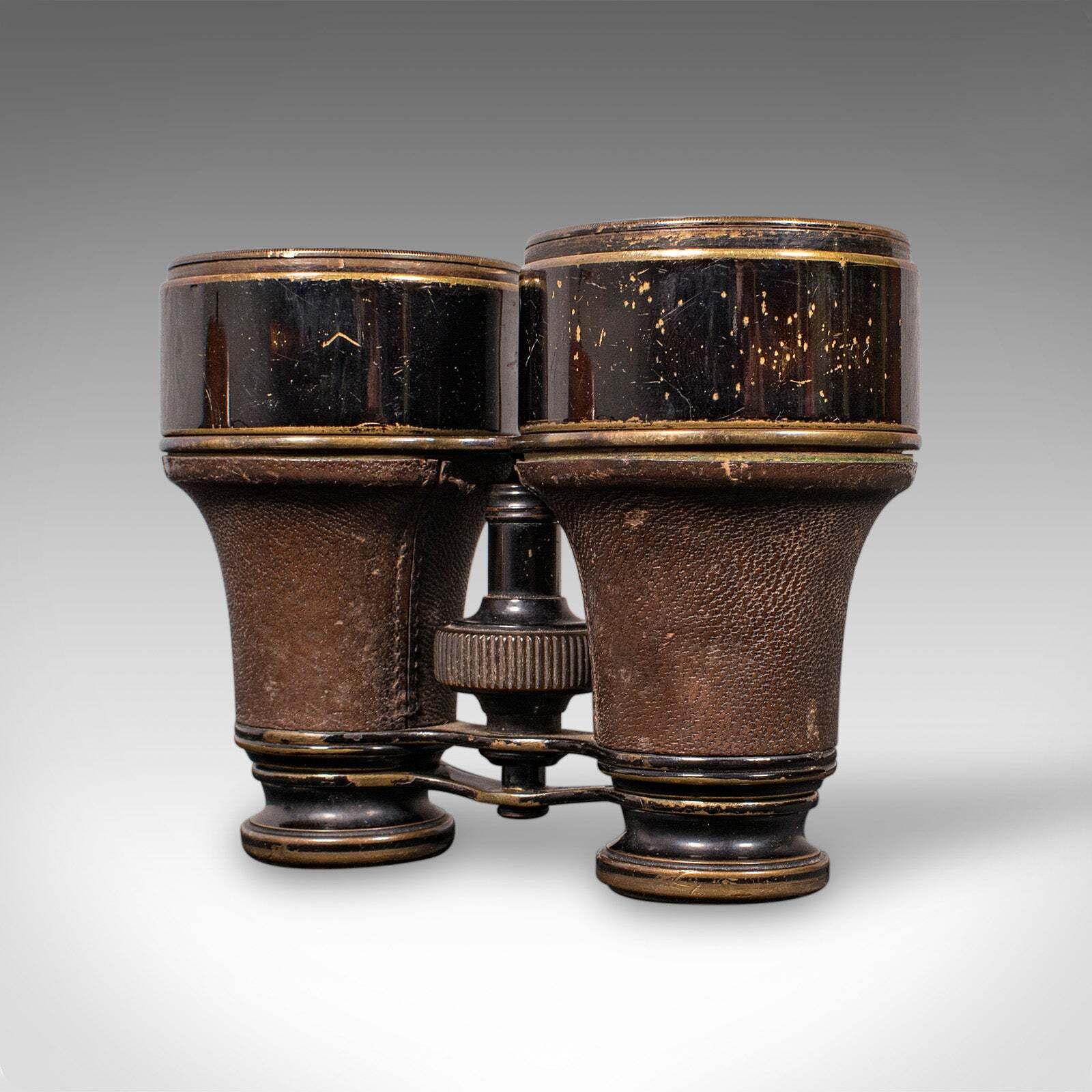 Pair Of Antique Opera Glasses, English, Leather, Brass, Binoculars, Ross London photo 403.0